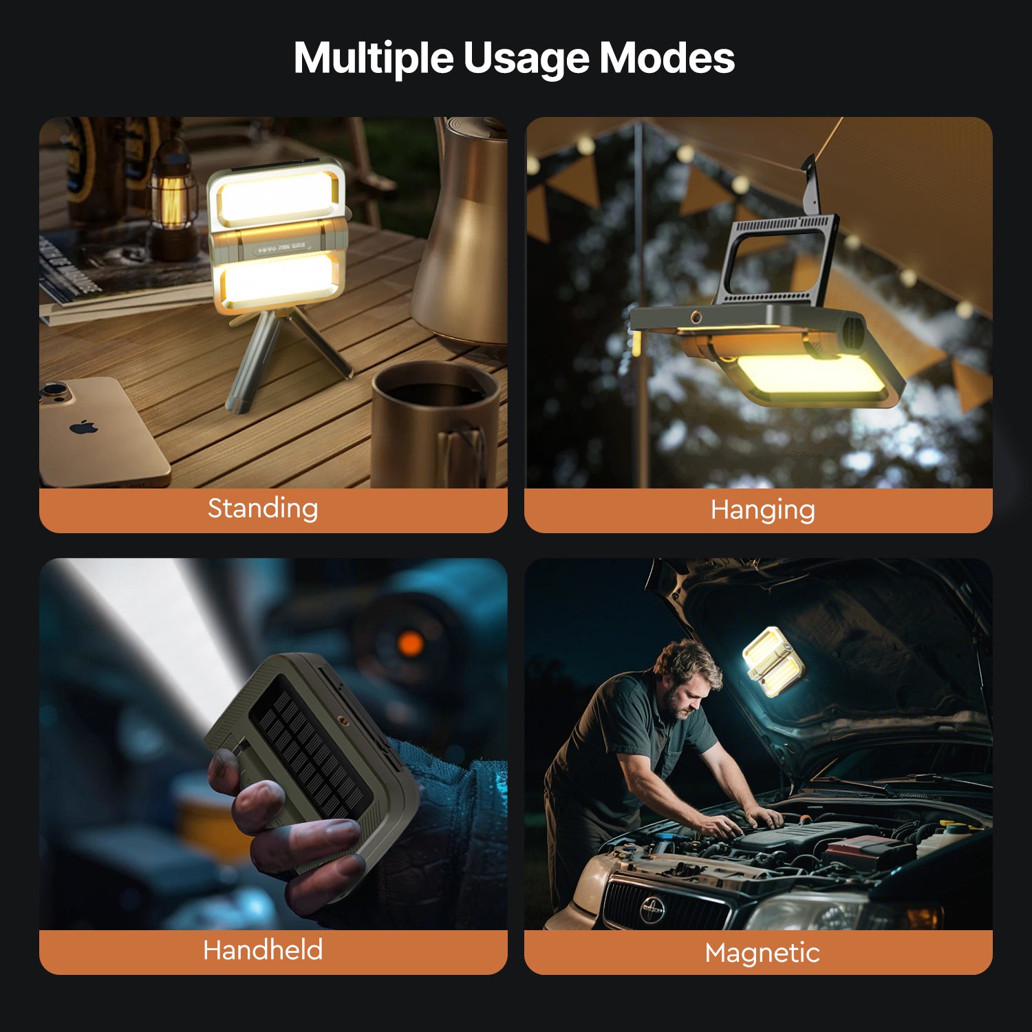 2400 LM Solar-Powered Lithium Battery Flood Light