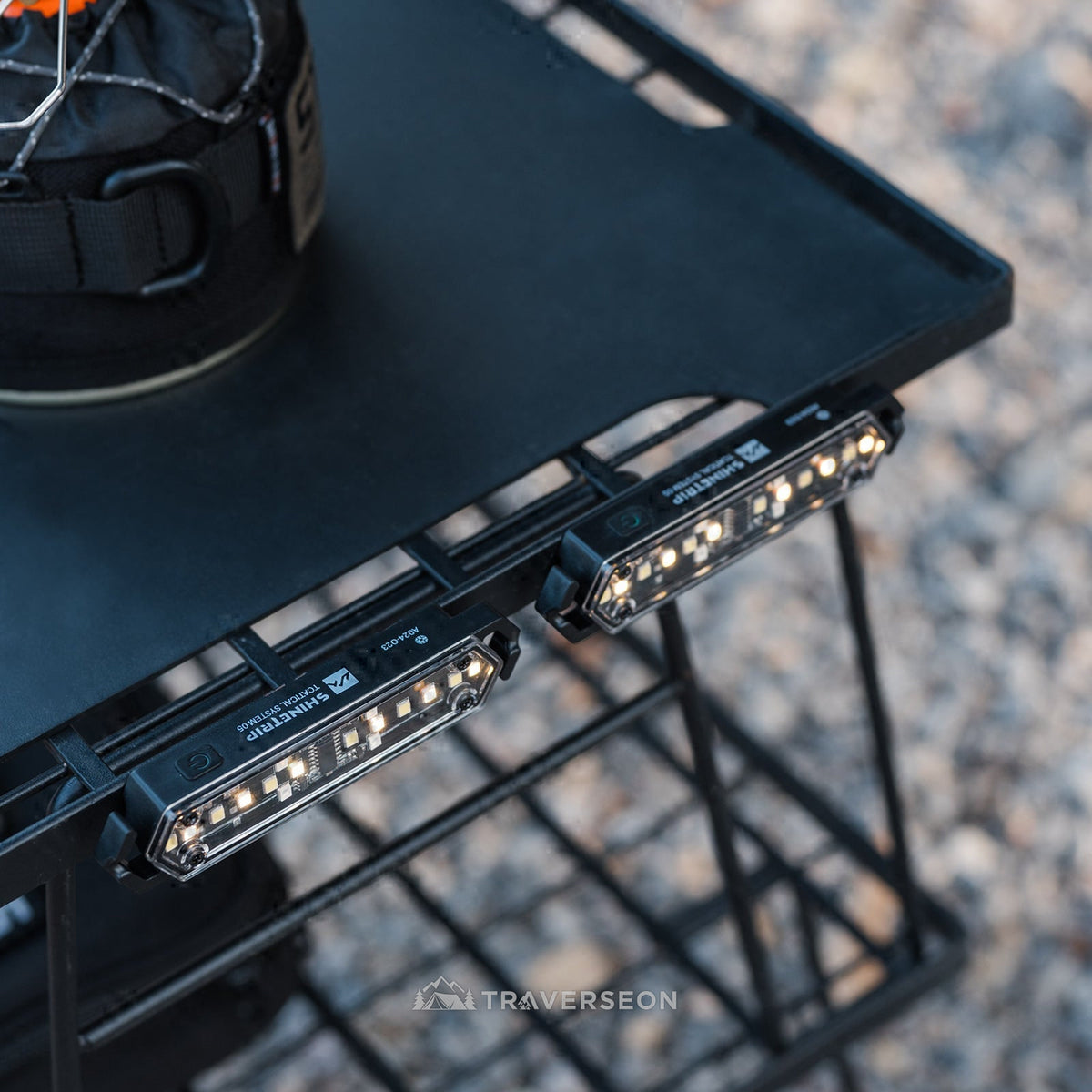 8-Piece Camping Rope Light Set with Buckles, Type-C Rechargeable, Stepless Dimming | Traverseon