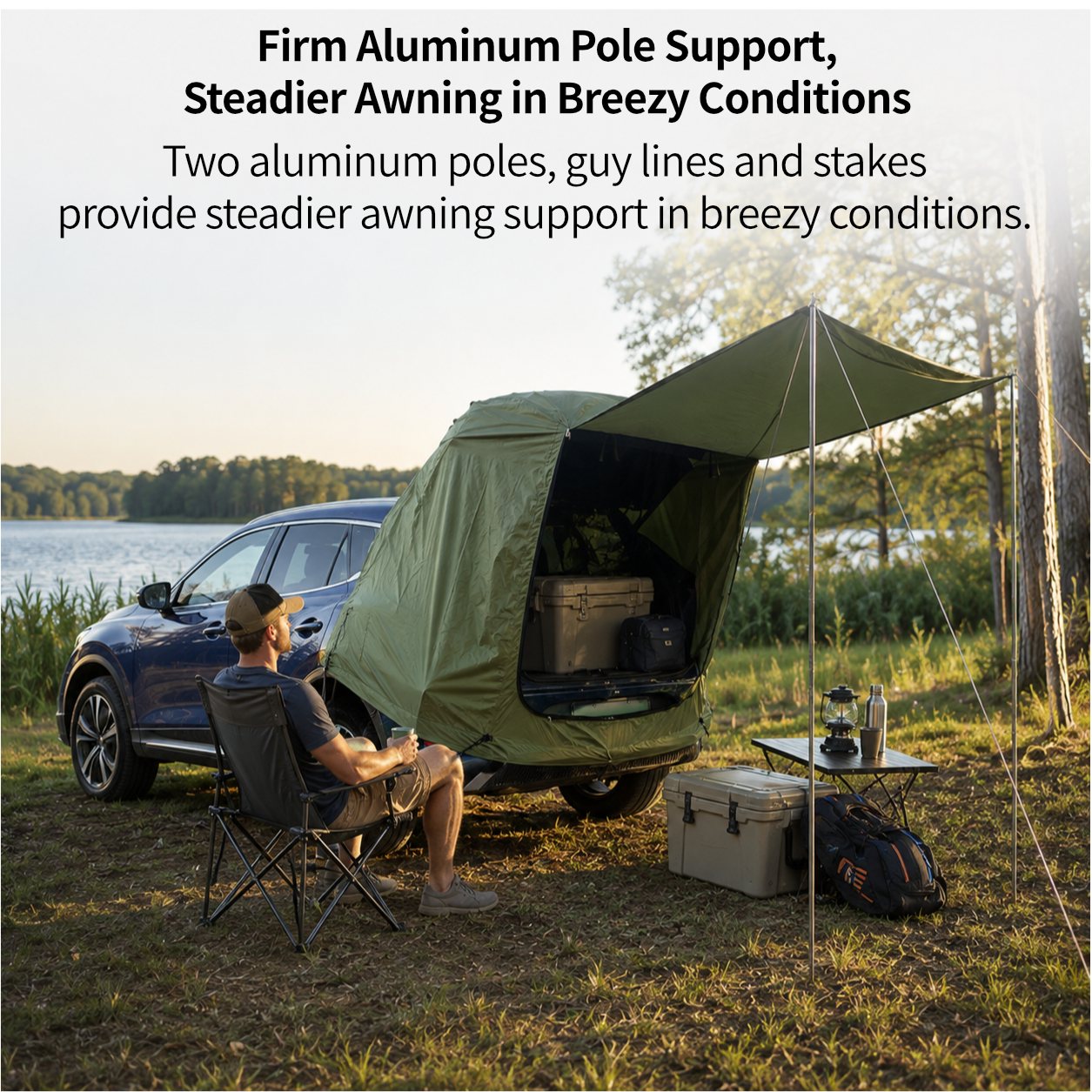 Car Camping Tent-2-3 Person Leak-Resistant SUV Tailgate Tent with Rear Awning | Traverseon