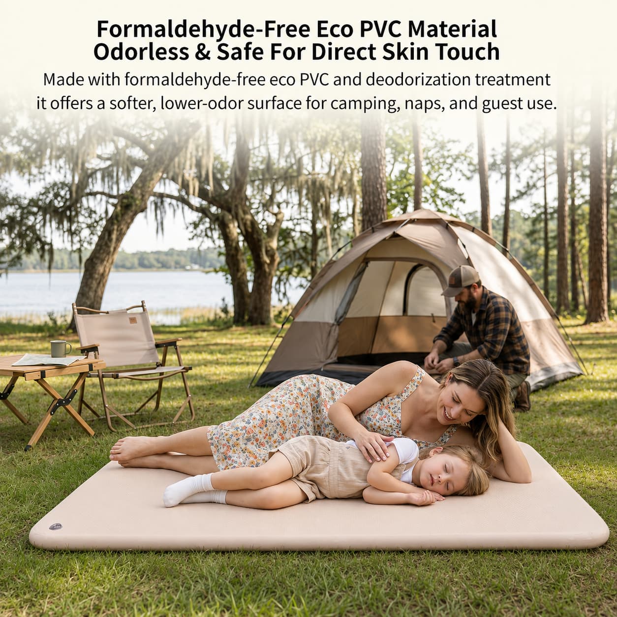 7cm Camping Air Mattress – Waterproof Flocked Air Bed with Pump | Traverseon