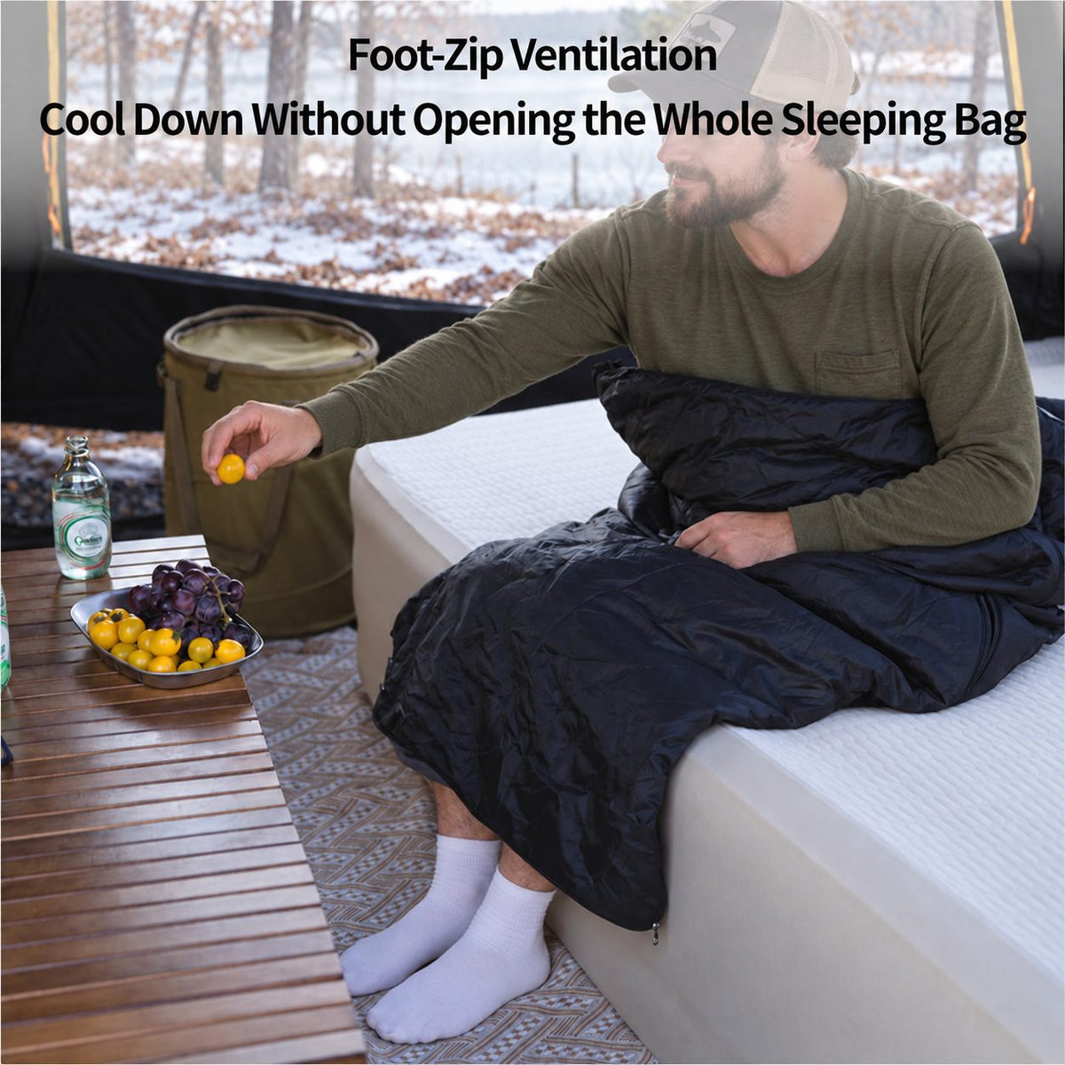 1P All-Season Sleeping Bag | Lightweight, WideFit Design for Outdoor Camping