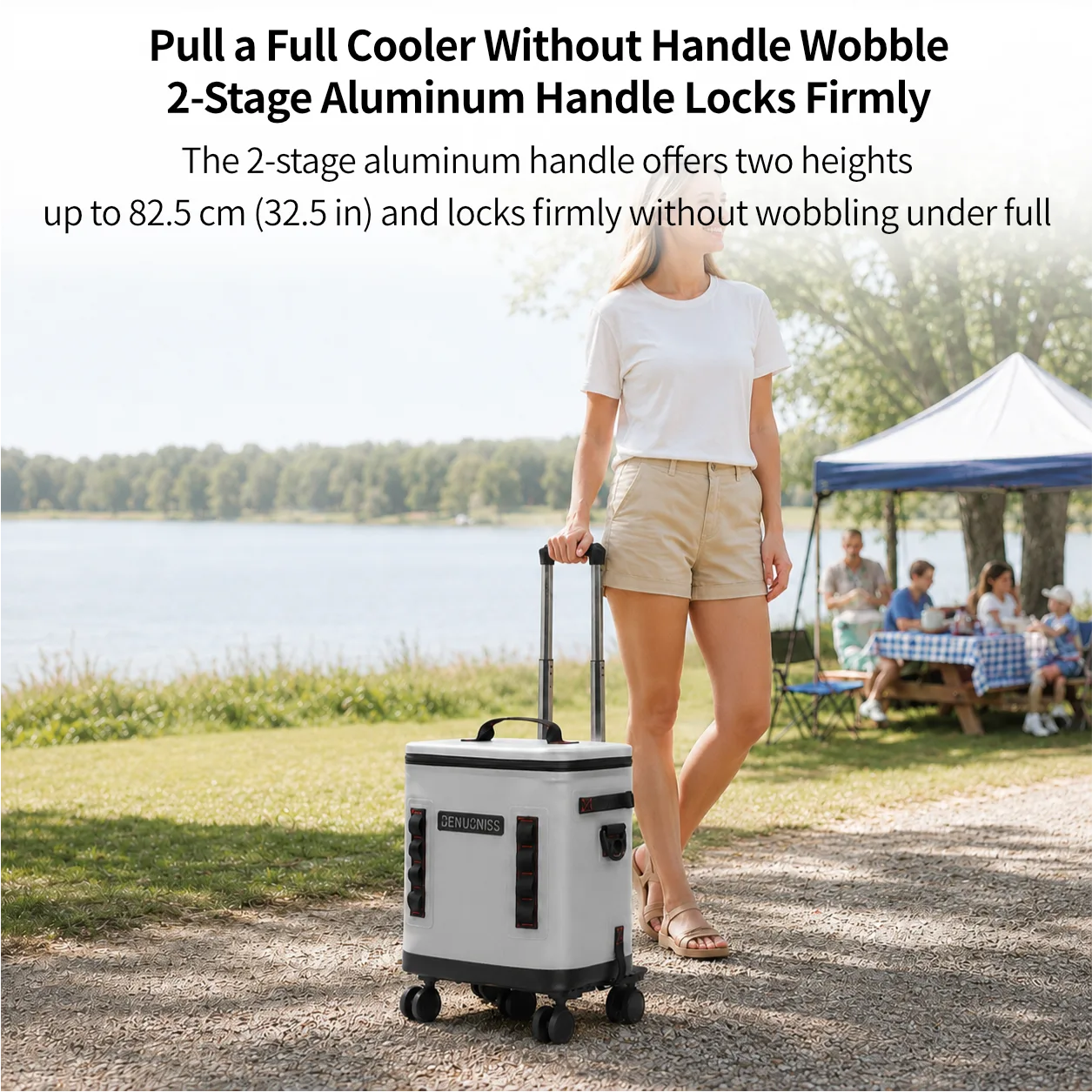 32L Rolling Soft Cooler – 72H Cold, Leakproof & Detachable Trolley | Traverseon