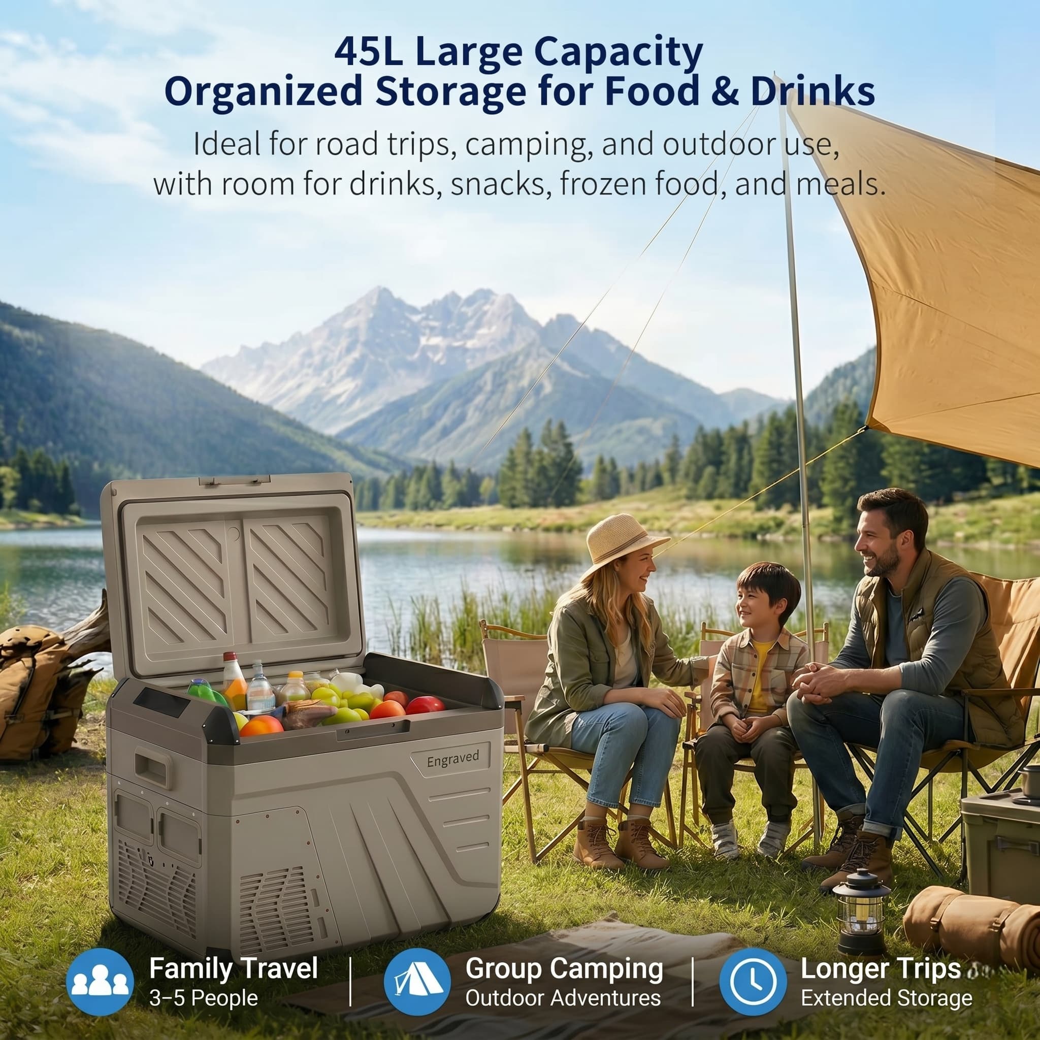 48 Qt AC/DC Car Fridge Freezer – 48H Cold Retention | Traverseon