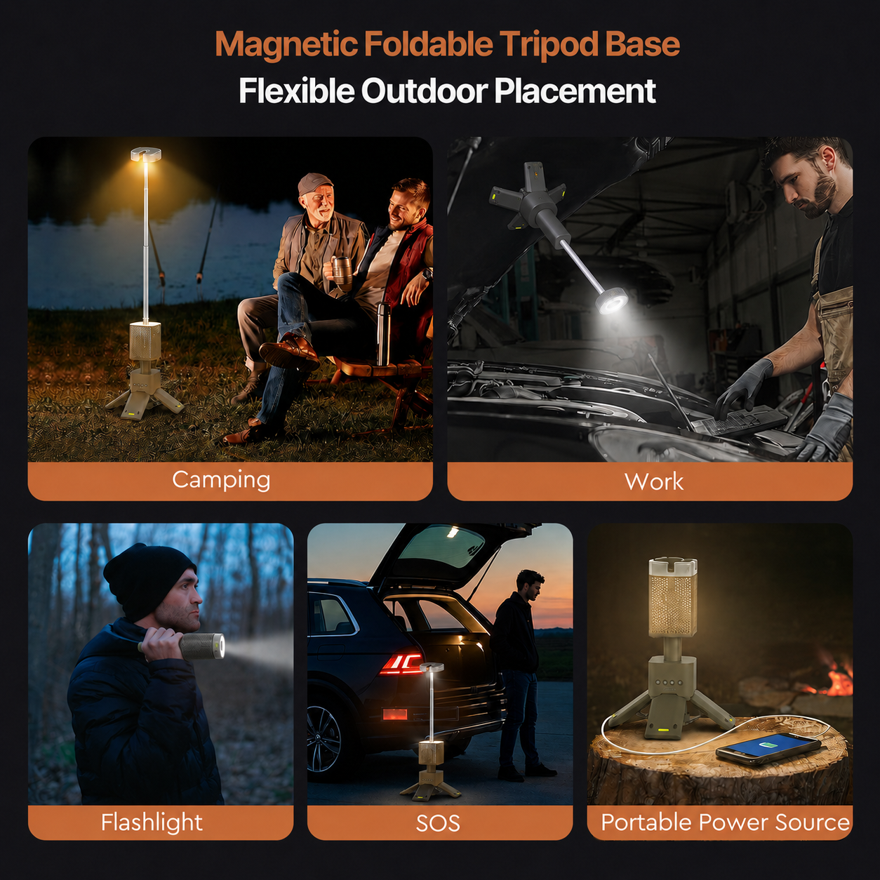 14000mAh Rechargeable Telescopic Camping Lantern with Bluetooth Speaker | Traverseon
