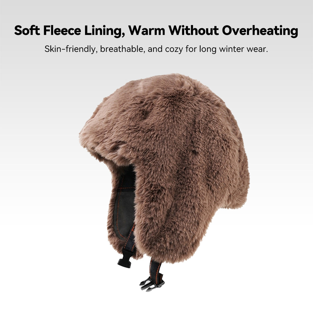 3-Way Winter Trapper Hat with Ear Flaps, Fleece-Lined Faux Leather Cold Weather Hat | Traverseon