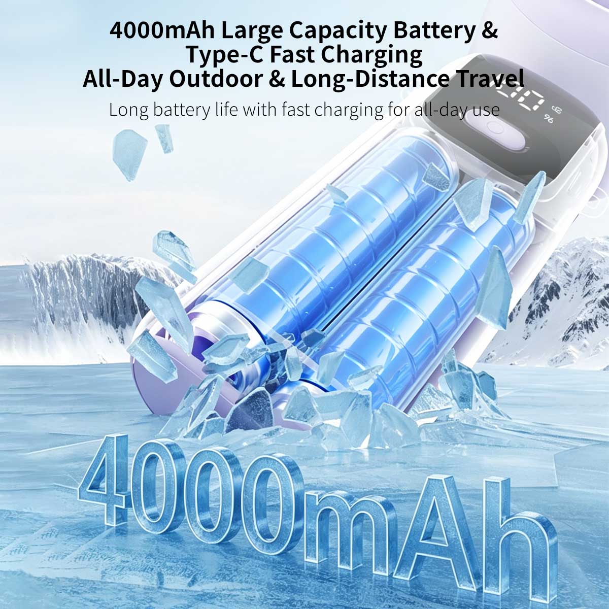 Portable Ice Cooling Fan – 4000mAh Rechargeable Mini Fan | Traverseon