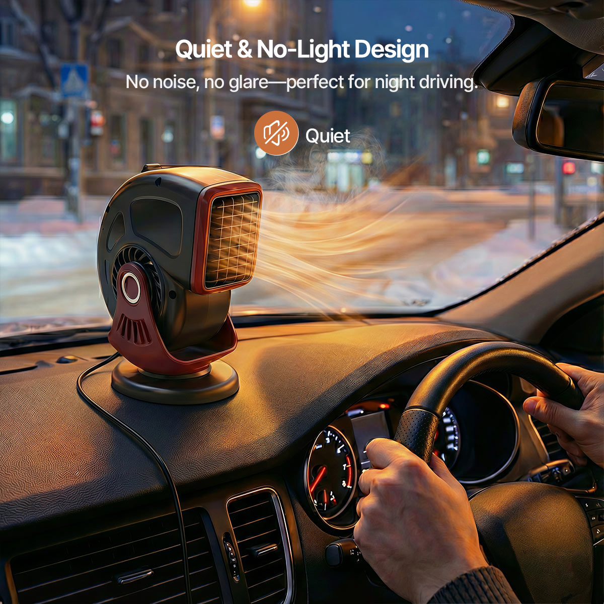 12V Car Heater & Defroster – 80°C Rapid Heat, Dual-Mode, 360° Adjustable | Traverseon