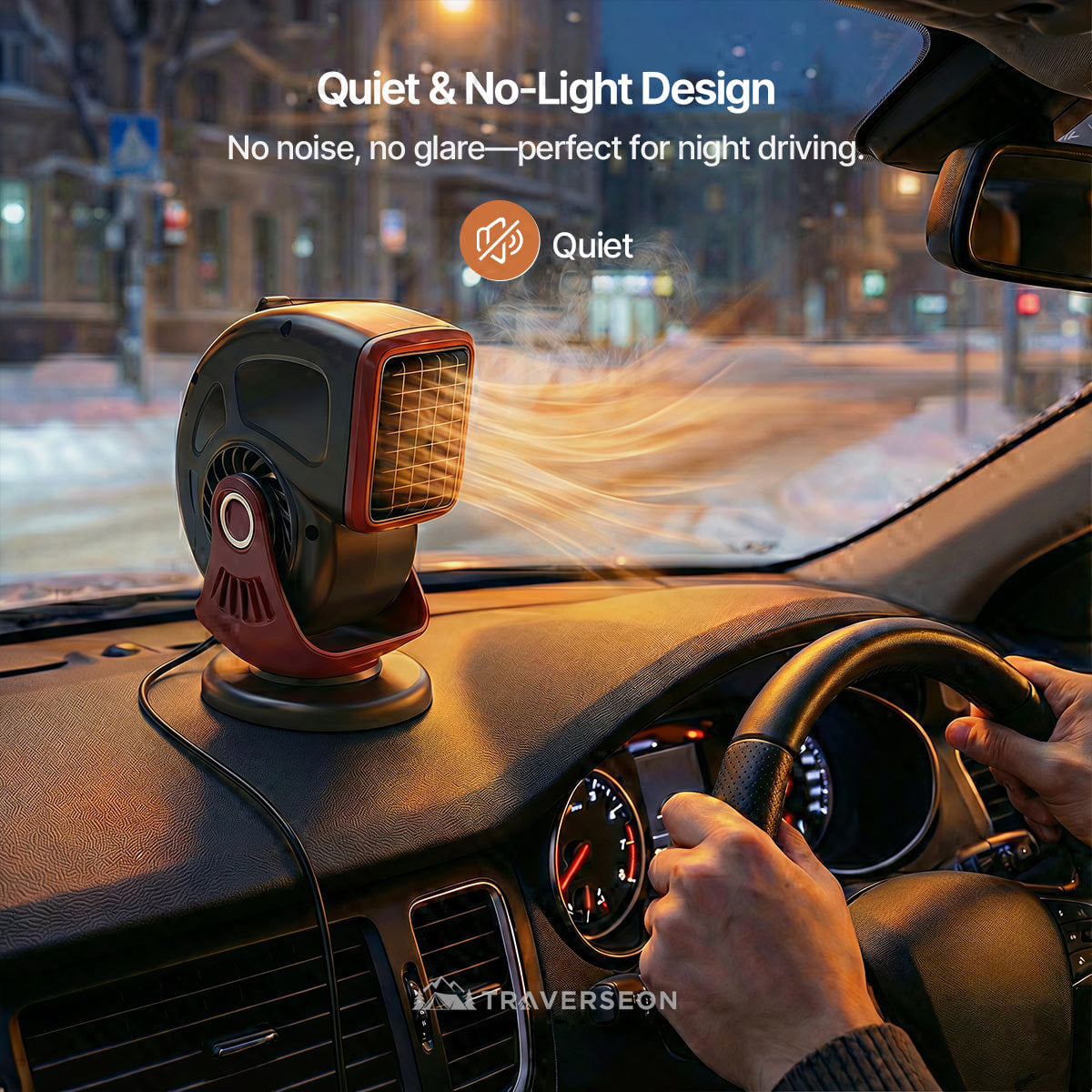 12V Car Heater & Defroster – 80°C Rapid Heat, Dual-Mode, 360° Adjustable | Traverseon