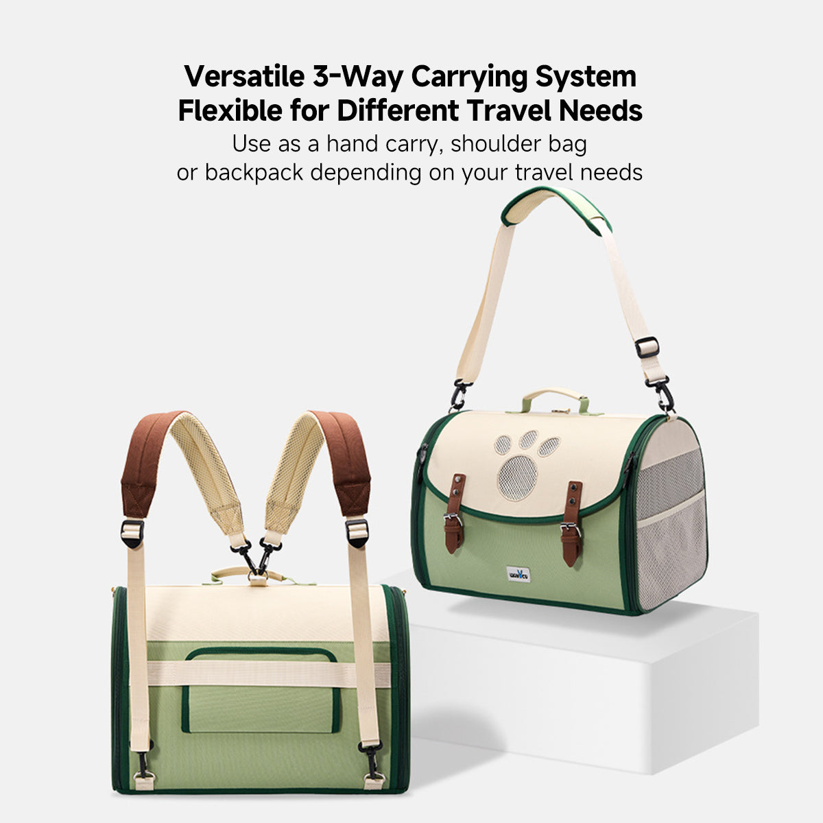 3-Way Anti-Escape Pet Carrier Backpack – Foldable Breathable Travel Bag for Cats & Small Dogs | Traverseon
