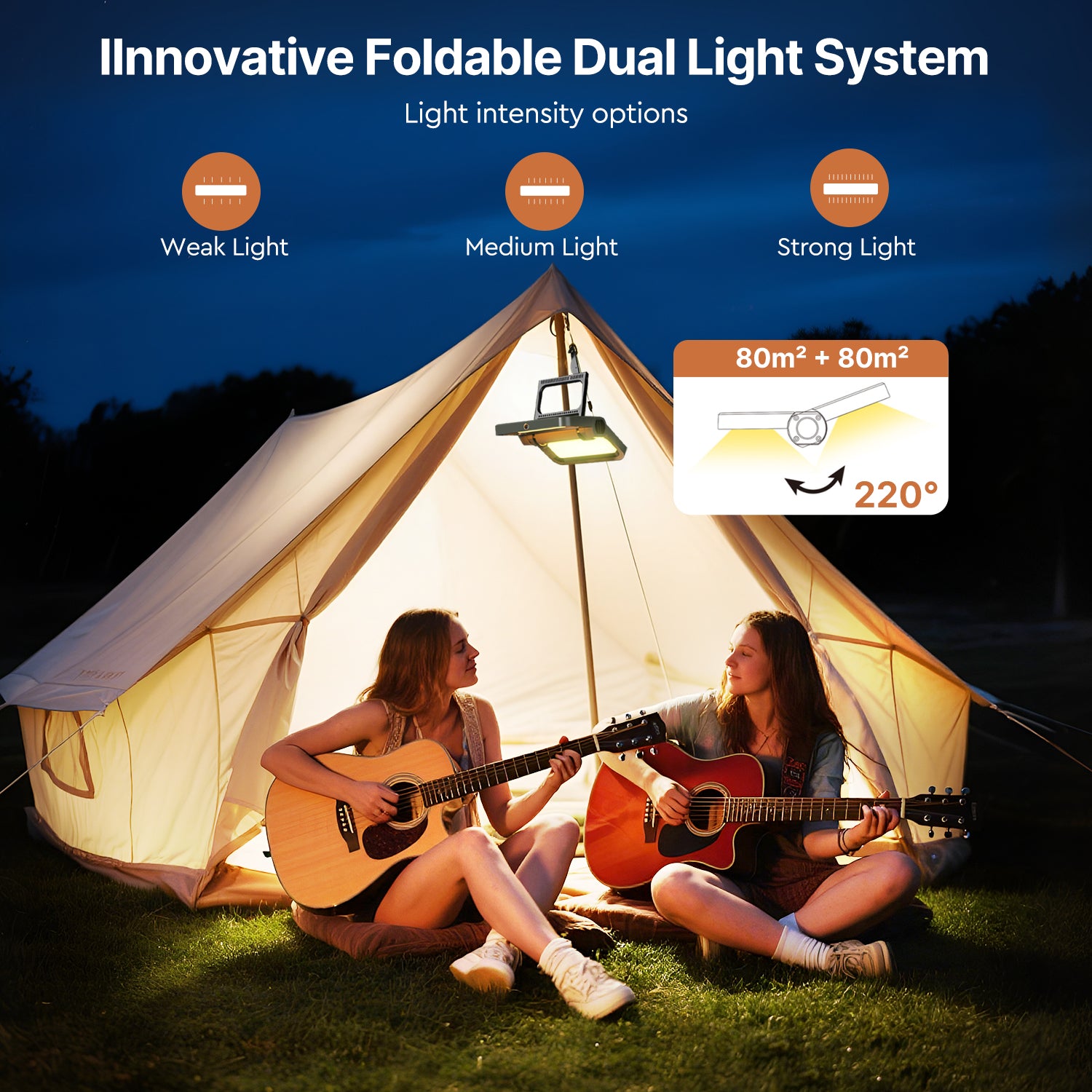 2400 LM Solar-Powered Lithium Battery Flood Light