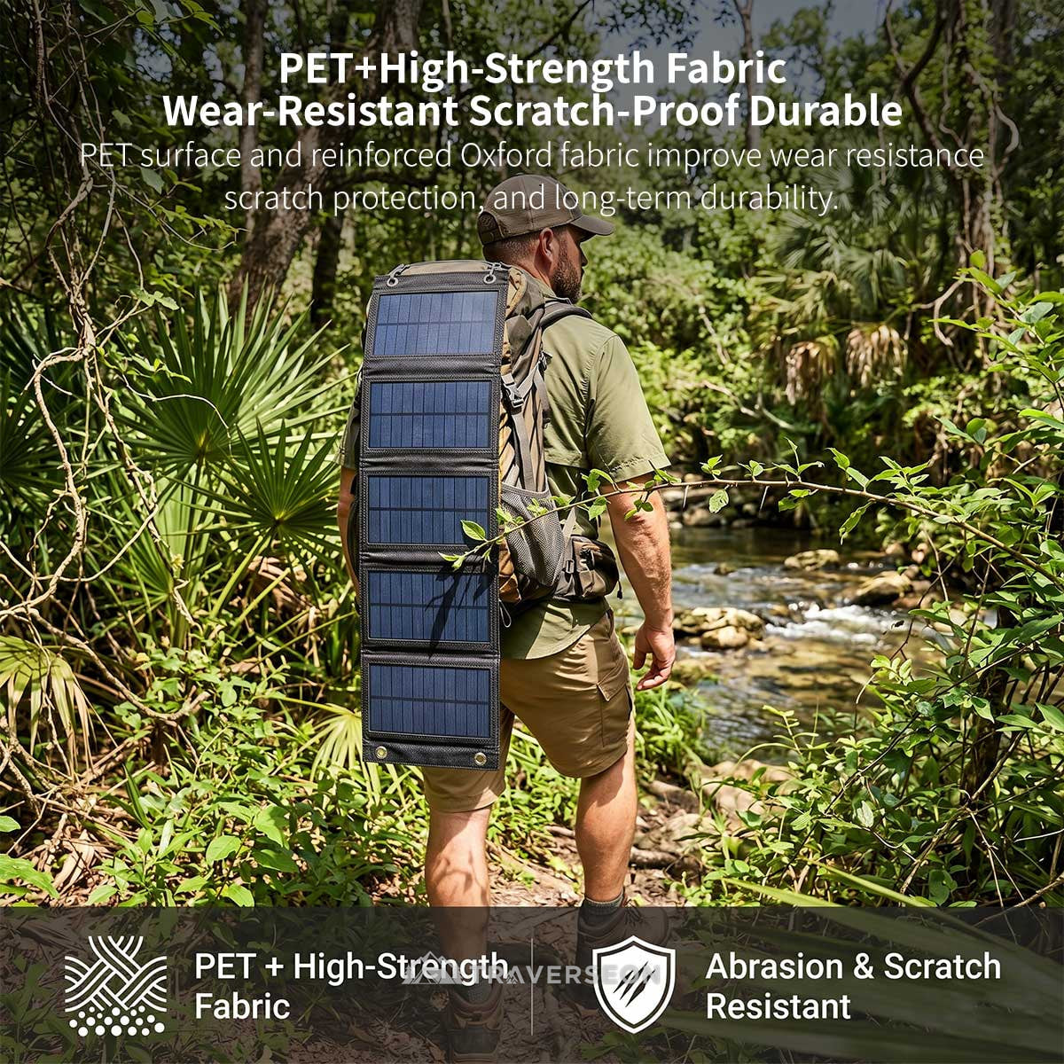 20W Foldable Solar Panel – Portable USB Charger for Camping | Traverseon