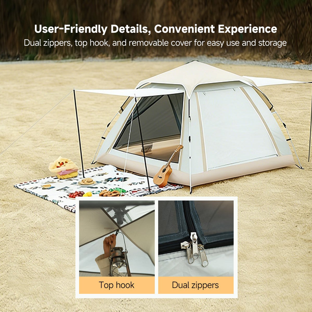 2-in-1 Automatic Pop Up Canopy & Camping Tent- Instant Setup,Versatile Shelter | Traverseon