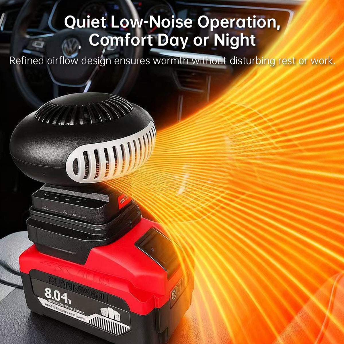 Portable Cordless Car Heater – 3-Second Heat, Rechargeable Lithium Power, Indoor/Outdoor Use | Traverseon