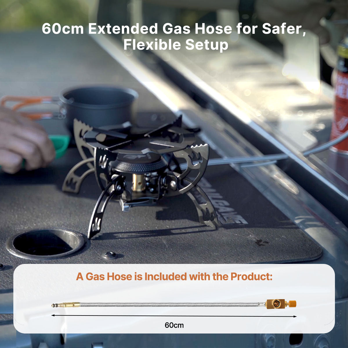 Traverseon Gas Camping Stove – 3800W Portable Windproof Outdoor Burner