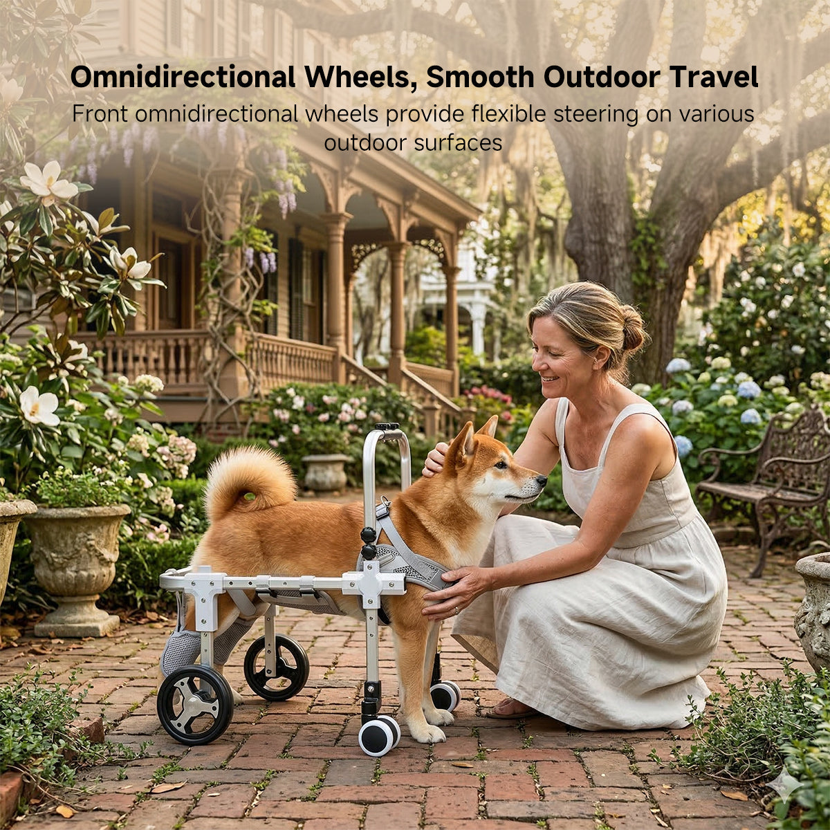 Dog Wheelchair for Back Legs – 2/4-Wheel Adjustable Mobility Cart | Traverseon