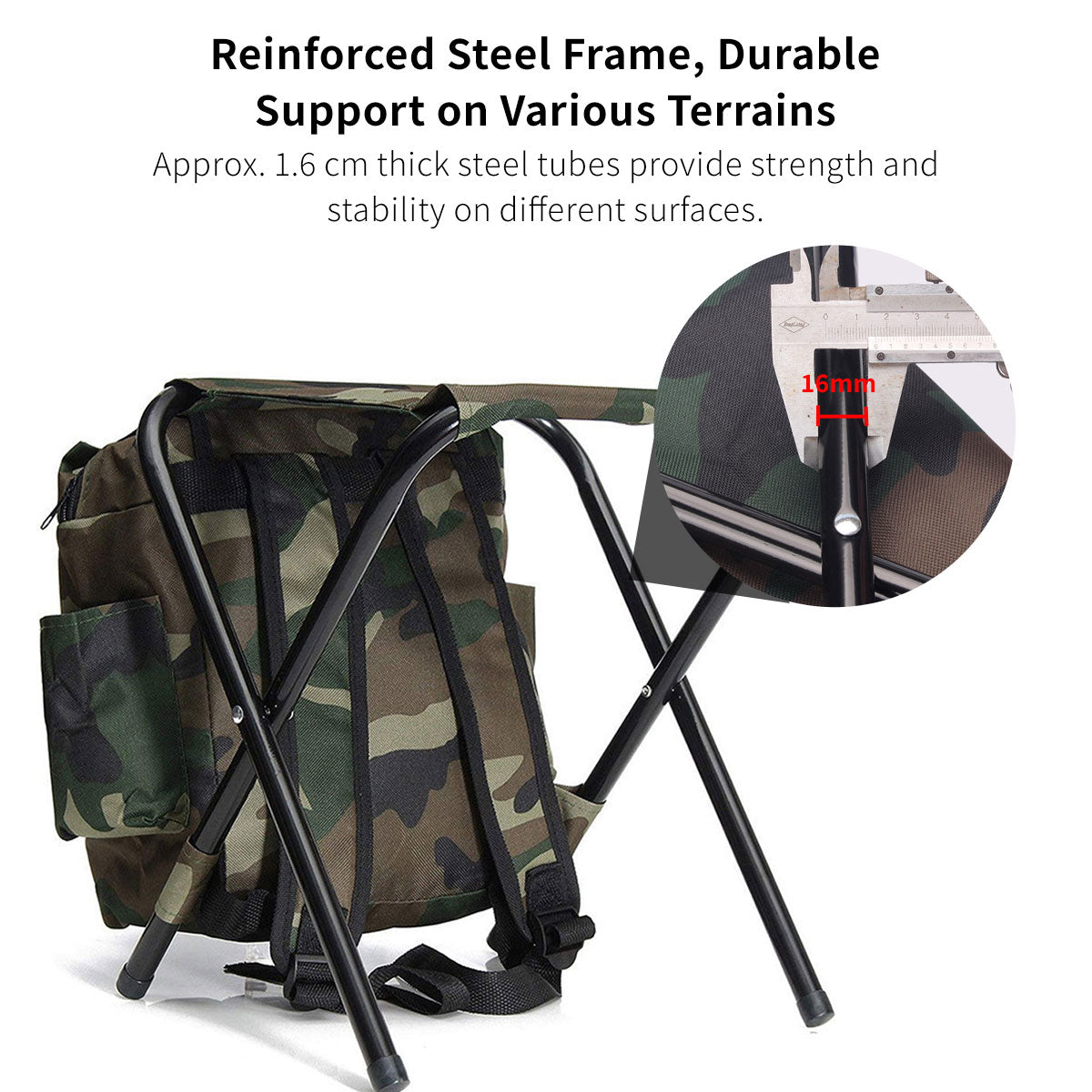 Backpack Folding Chair – 2-in-1 Portable Seat with Storage, Lightweight Camping Stool | Traverseon
