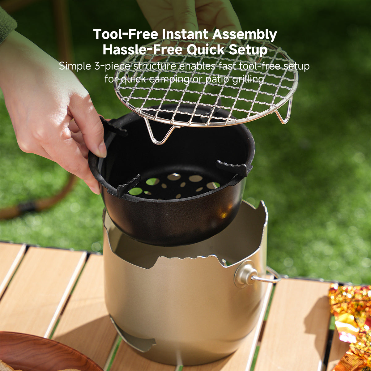 Mini Cast Iron Charcoal Grill – Portable Tabletop Korean BBQ Grill for Camping & Patio | Traverseon