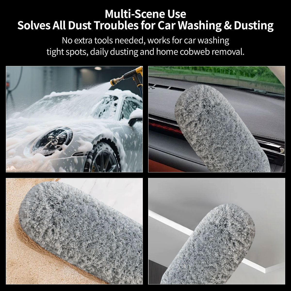 Car Duster – 360° Scratch-Free, Extendable Pole for Easy Car Cleaning | Traverseon