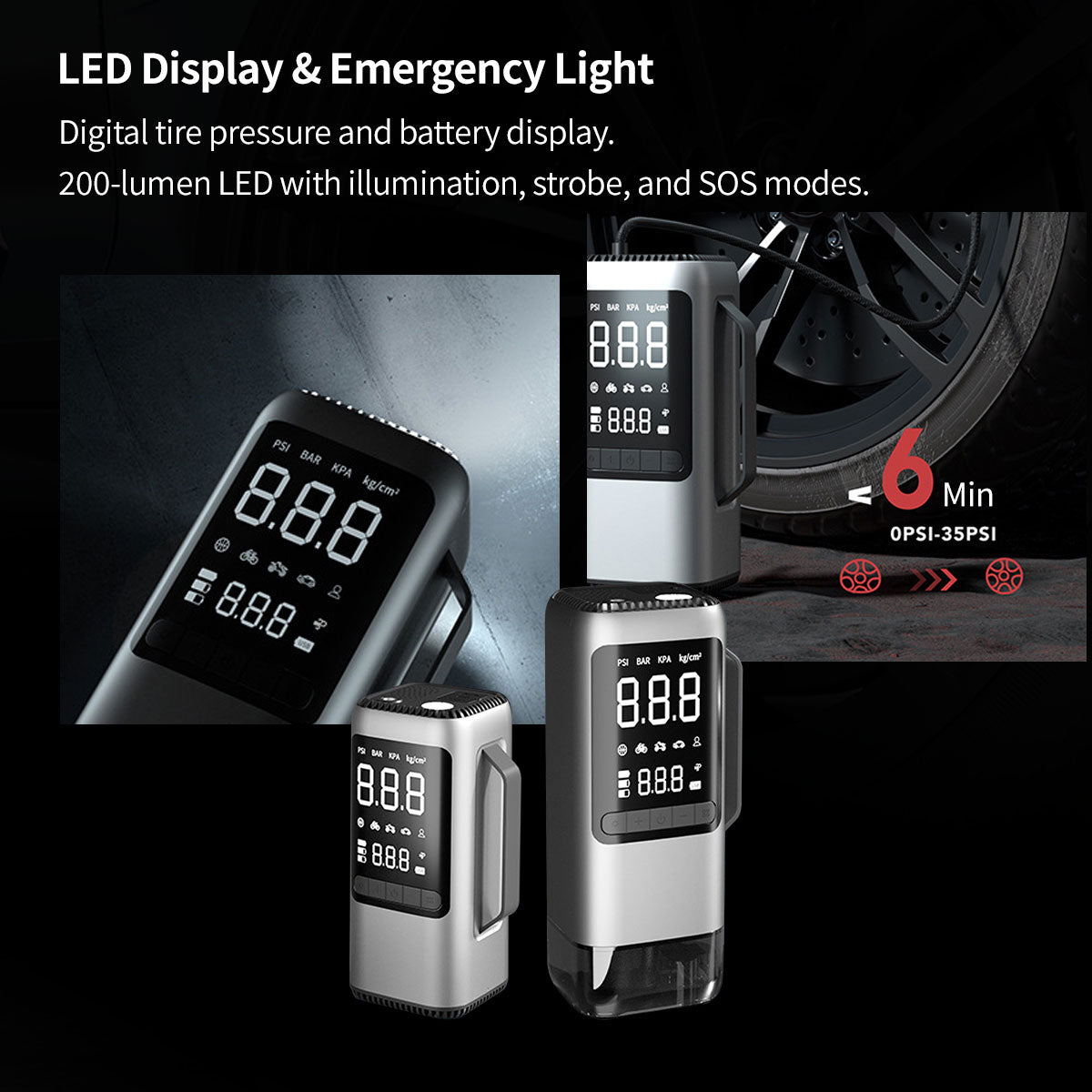 9-in-1 Car Emergency Tool – Jump Starter, Tire Inflator, Vacuum Cleaner | Traverseon