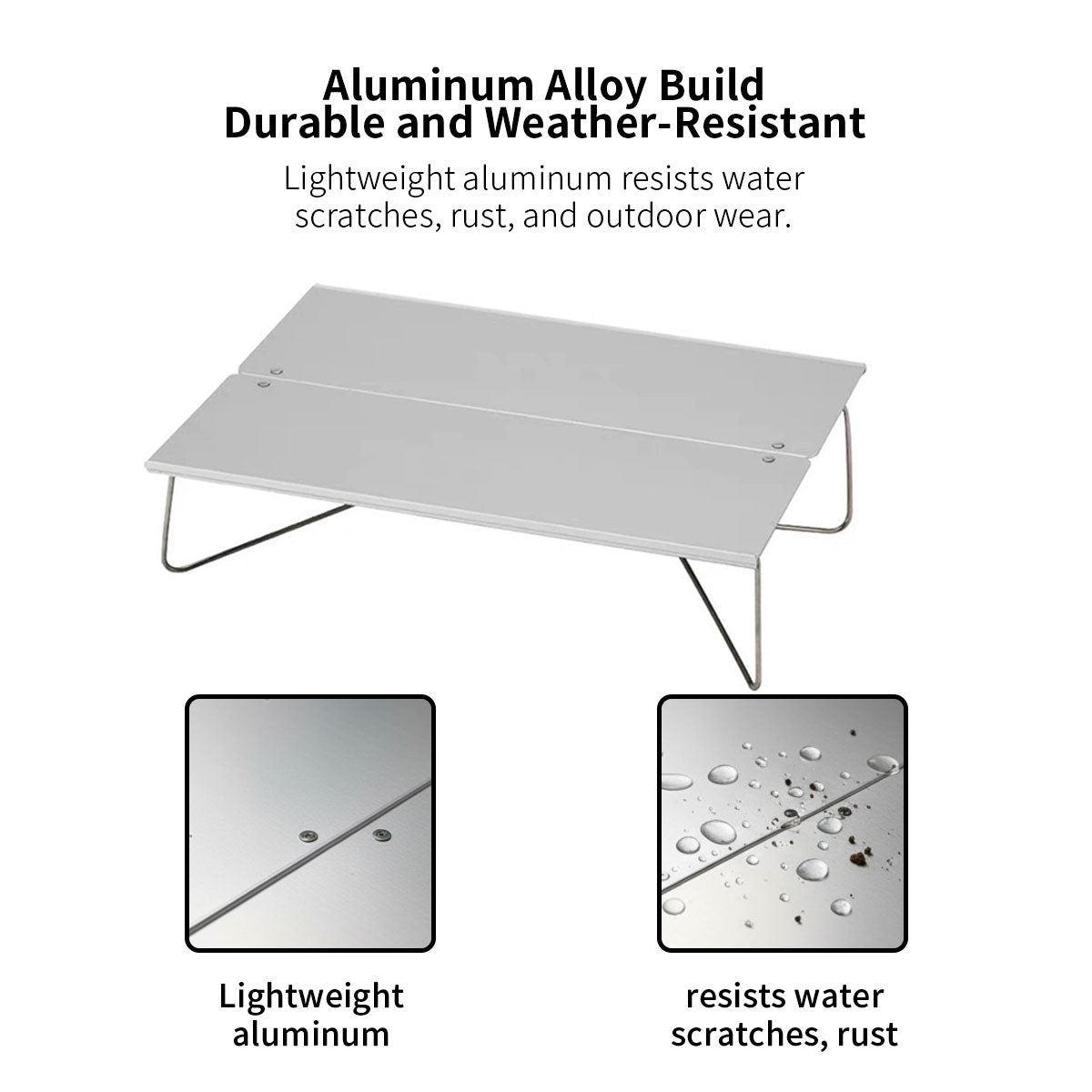 A4-Size Ultra-Light Foldable Aluminum Outdoor Table – Compact Camp Side Table | Traverseon
