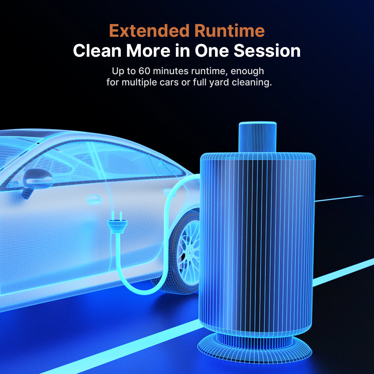 Portable Cordless Pressure Washer, 23L Tank, 6 Modes, All-Scene Cleaning | Traverseon