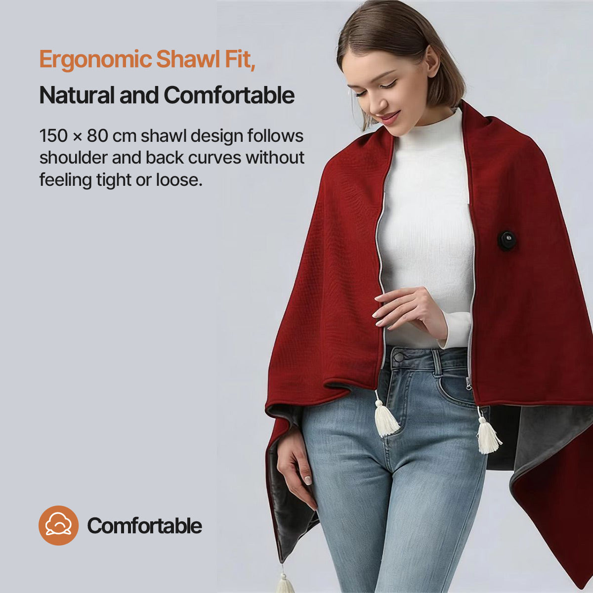 Heated Electric Blanket – Portable Shawl USB Heating Office Camping Car Outdoor | Traverseon