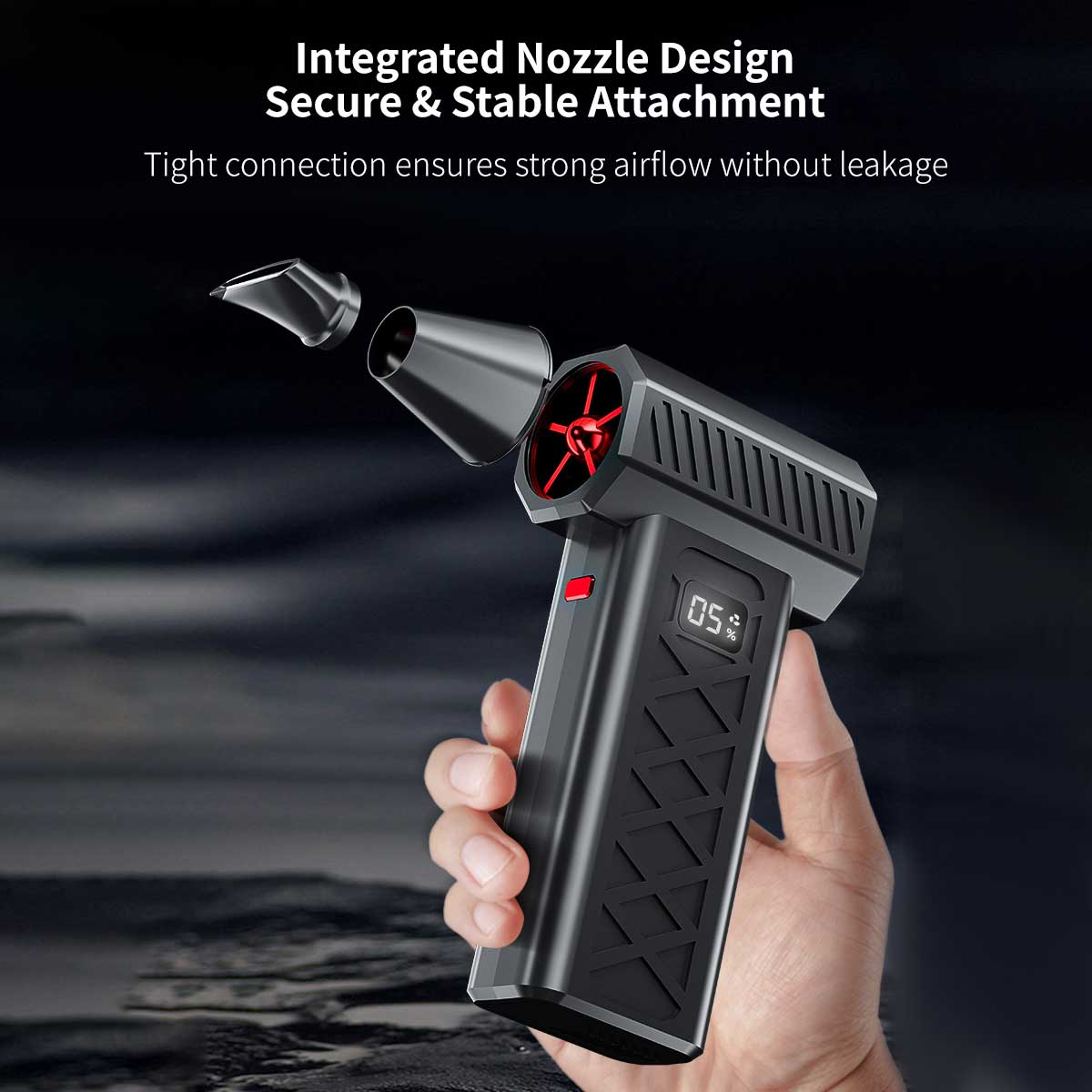 6-Speed Turbo Violence Fan, 2-in-1 Blow & Suction, 6000mAh Portable Blower with Emergency Tools|Traverseon