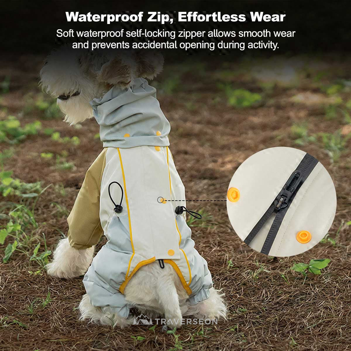 4-Leg Pet Outdoor Jacket, 3-in-1 Waterproof Windproof Reflective Warm Coat | Traverseon