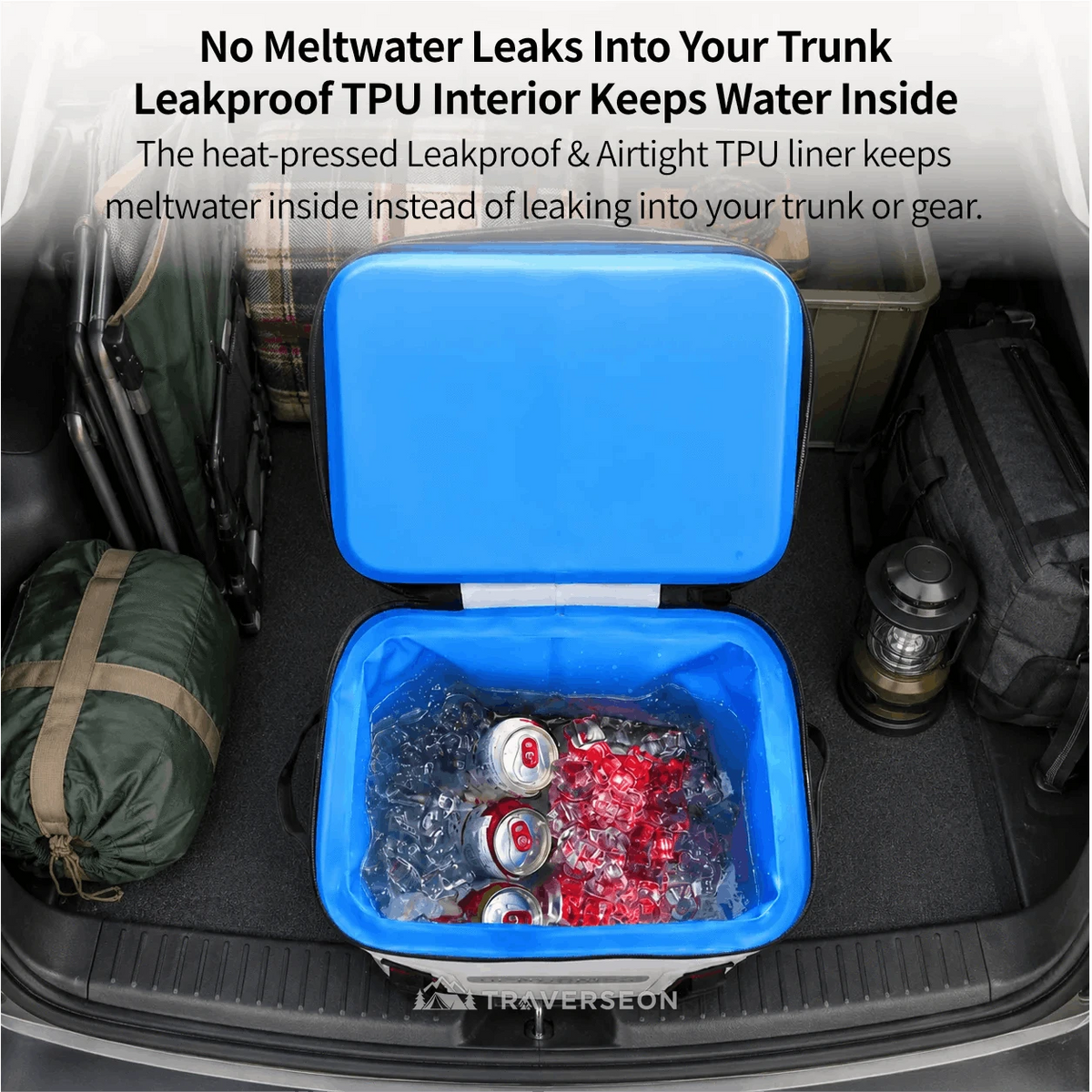 32L Rolling Soft Cooler – 72H Cold, Leakproof & Detachable Trolley | Traverseon