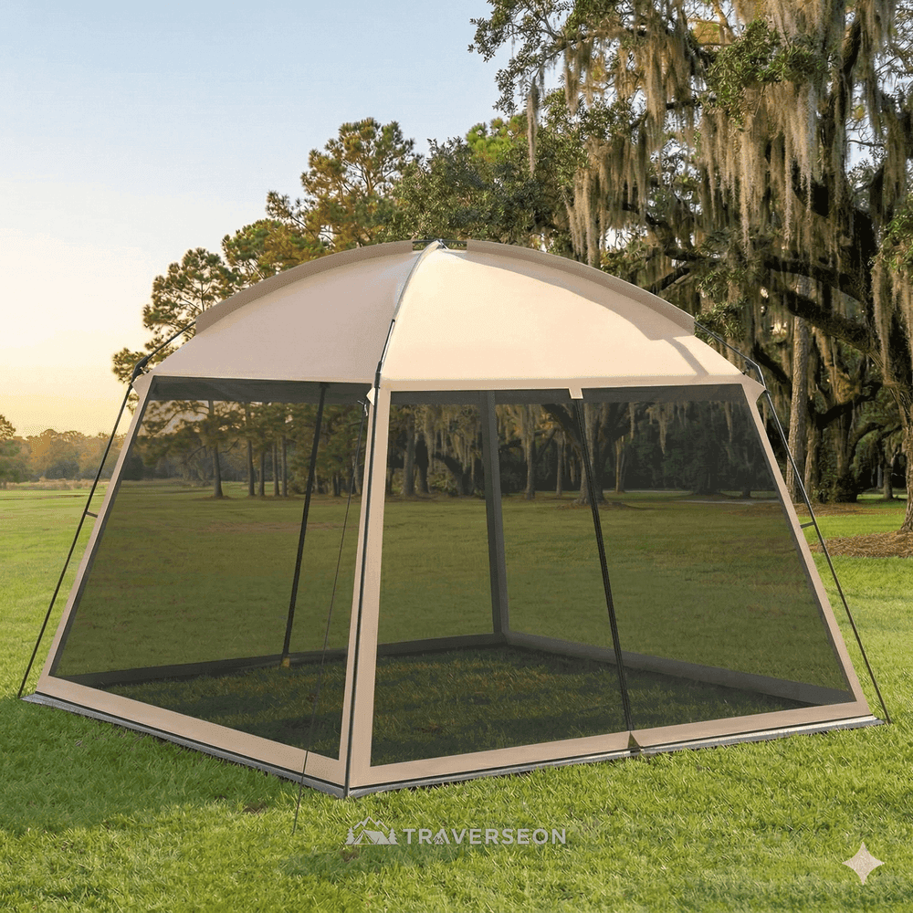 6-10 Person Portable Camping Screen Tent - UV & Bug Proof Canopy Shelter | Traverseon