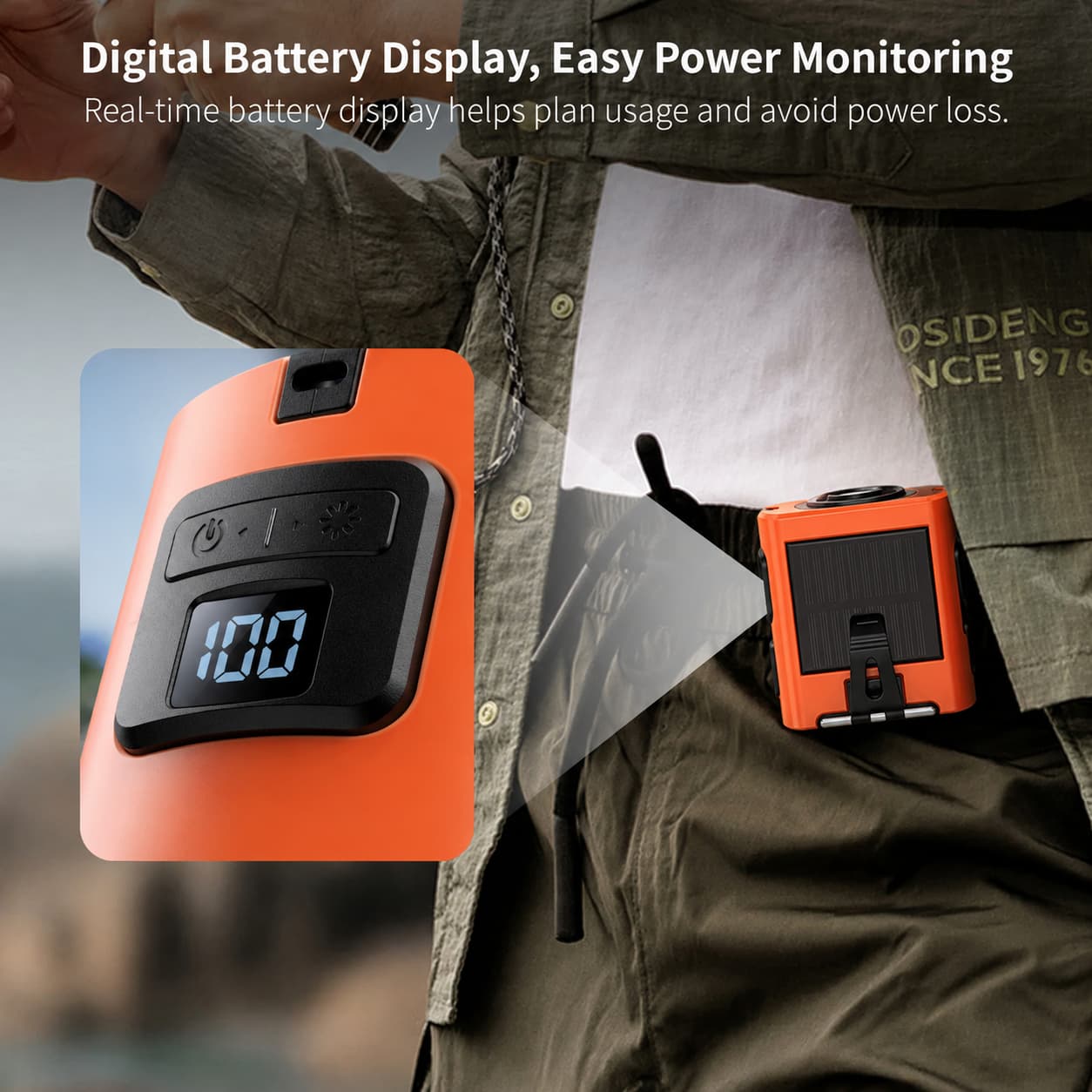Solar Recharge Waist Fan – 8000mAh TEC Cooling Fan | Traverseon
