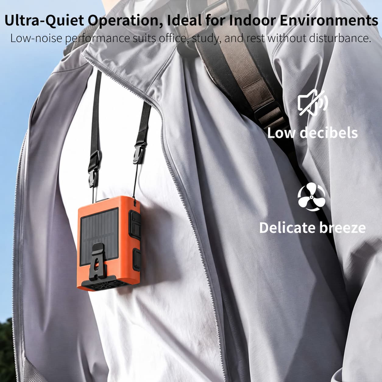 Solar Recharge Waist Fan – 8000mAh TEC Cooling Fan | Traverseon