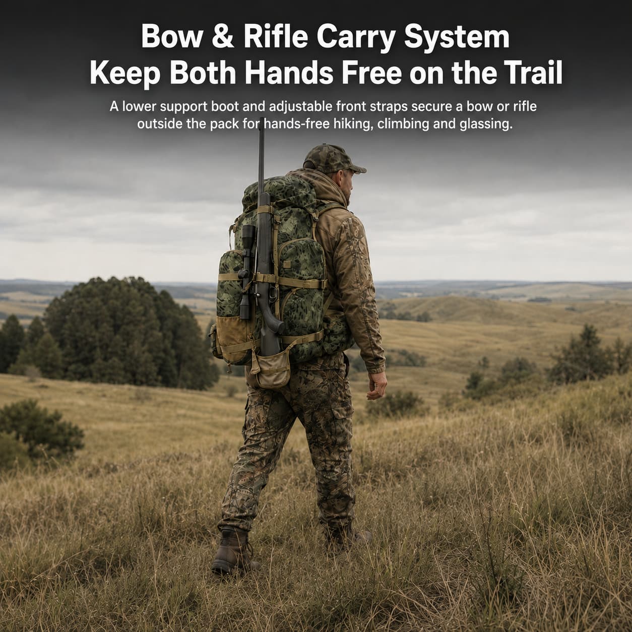 65.5L Camo Framed Hunting Backpack – 88 lb Max Load Meat Hauler | Traverseon