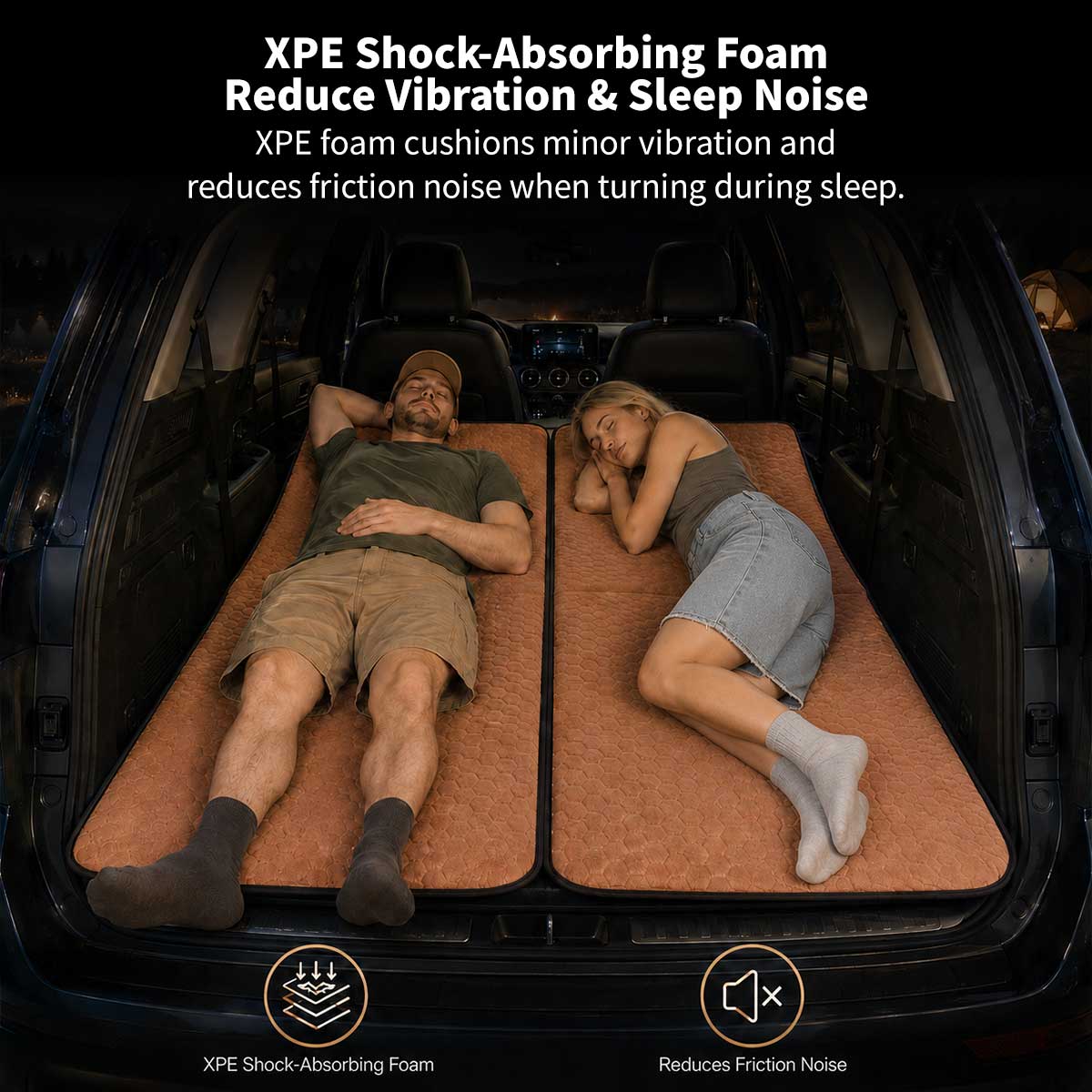 SUV Camping Mattress 74 × 50.8 in – Foldable Non-Inflatable Car Bed | Traverseon