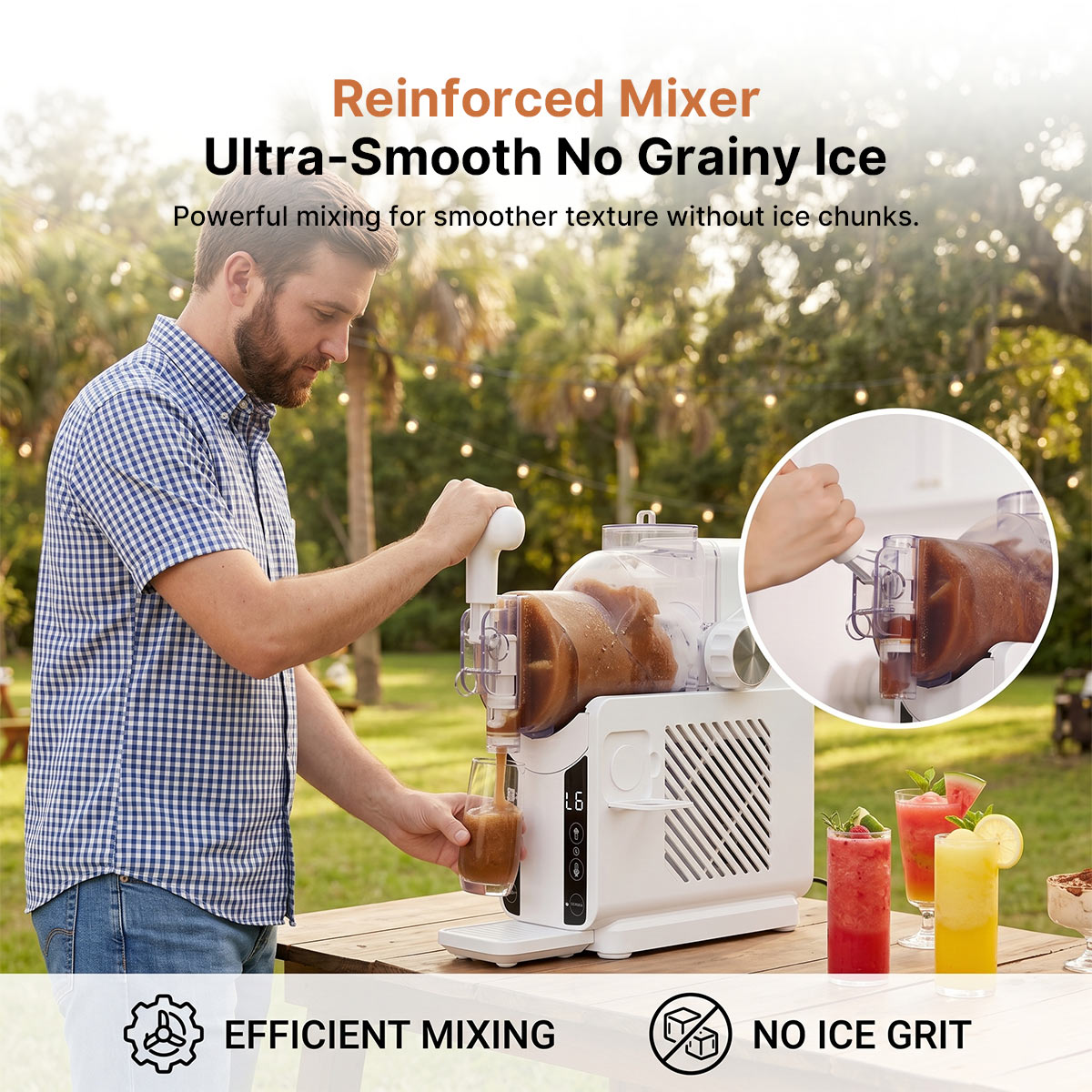 Traverseon 1.8L Portable Slushie & Ice Cream Maker | 110V Blue | Summer Party Essential