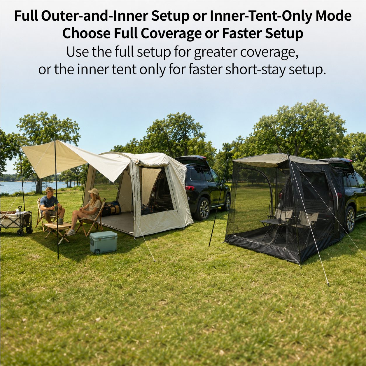 SUV Tailgate Tent Canopy – Leak Resistant 210T 3000 Waterproof UV Protection for Car Camping | Traverseon