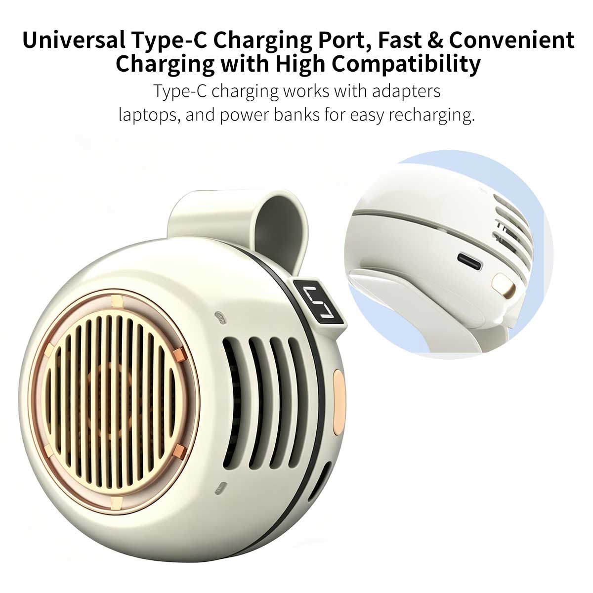 Portable Clip-On Bladeless Fan – 360° Wearable Cooling Fan | Traverseon