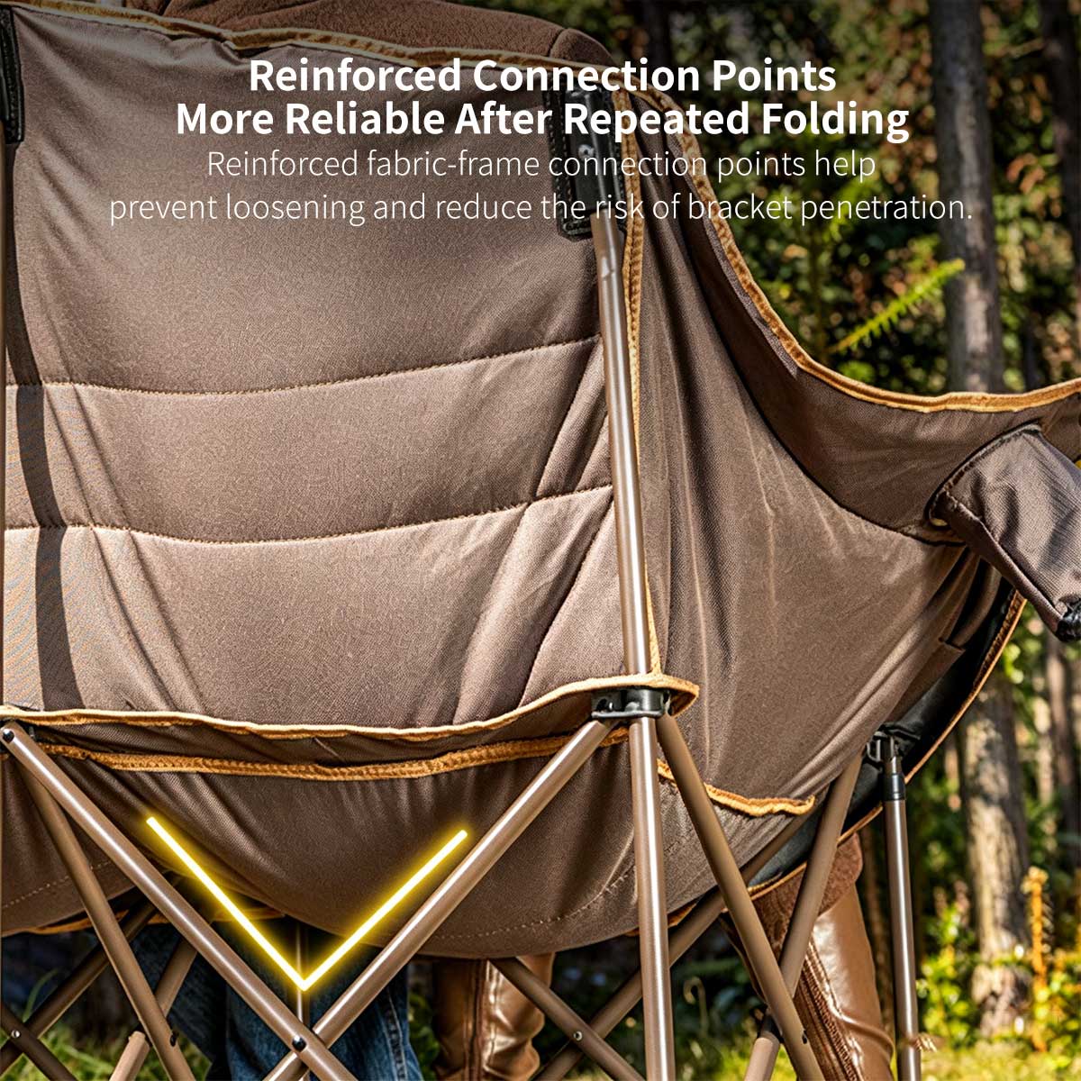 Double Camping Chair – 440lbs Heavy Duty with Cup Holder for Outdoor Camping| Traverseon