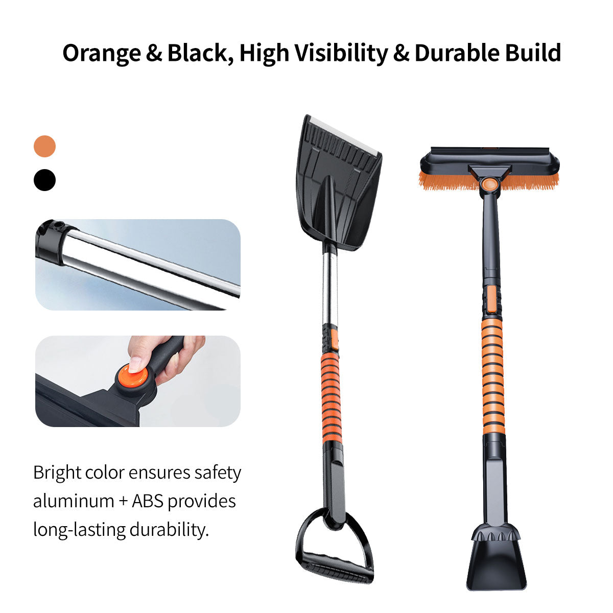 5-in-1 Car Snow Shovel & Ice Scraper - 180° Rotating, Extendable & Paint-Safe for Sedan, SUV, Truck| Traverseon