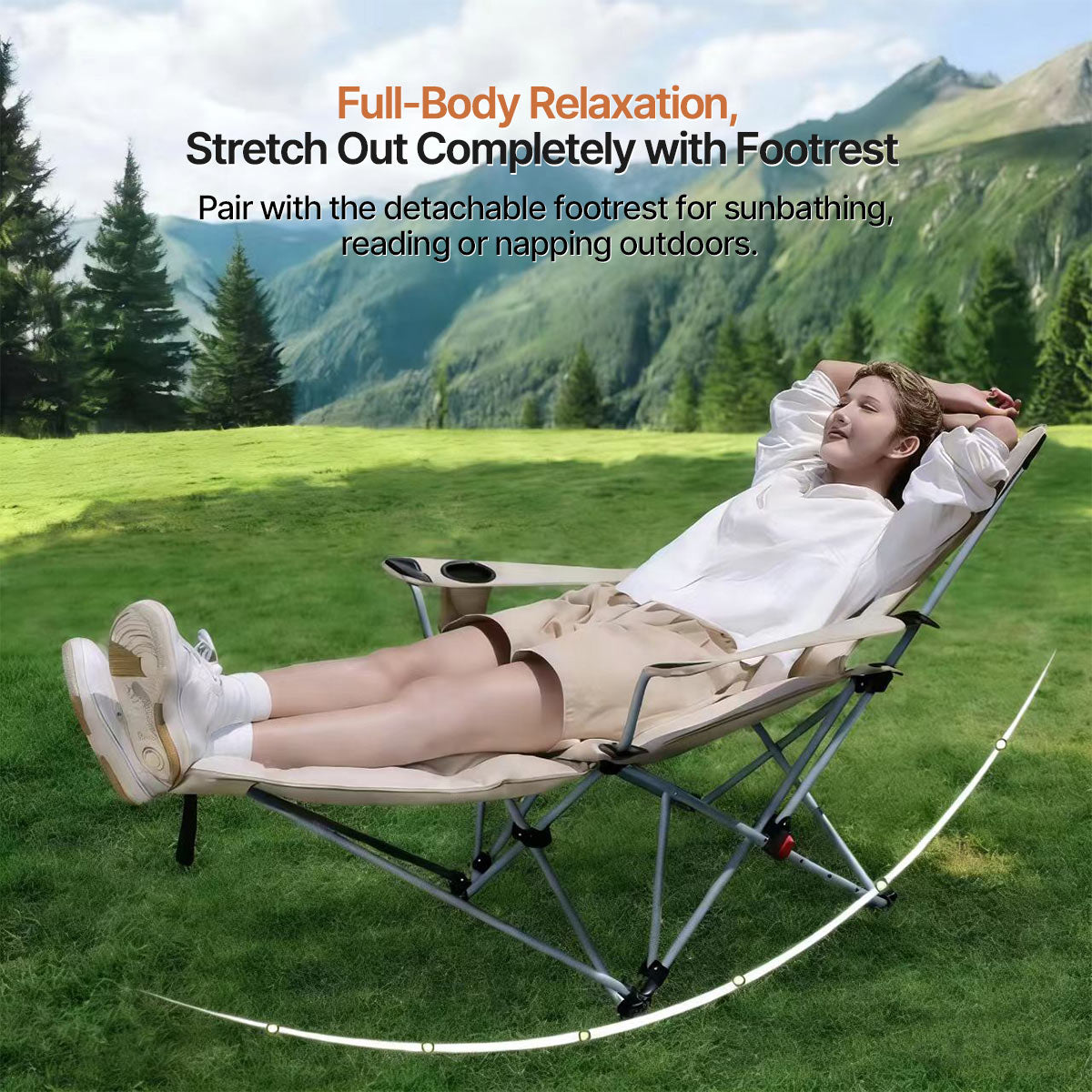 Outdoor Recliner Chair - Adjustable Gear Positions Foldable for Camping, Sports Events, Beach | Traverseon