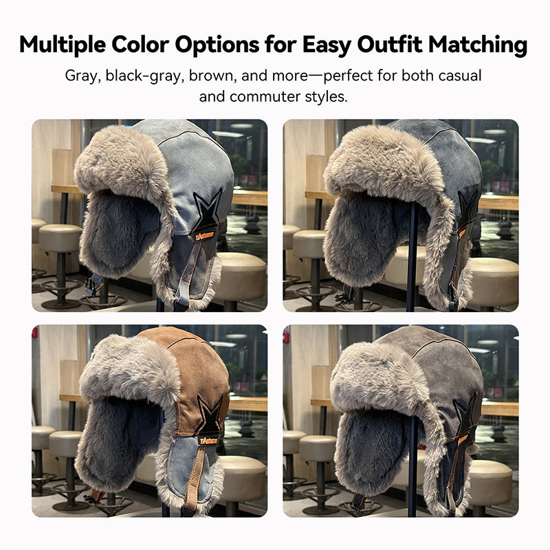 Trapper Hat – Winter Warm Fur Ear Flaps Adjustable 3-Way Wear Outdoor Hats | Traverseon
