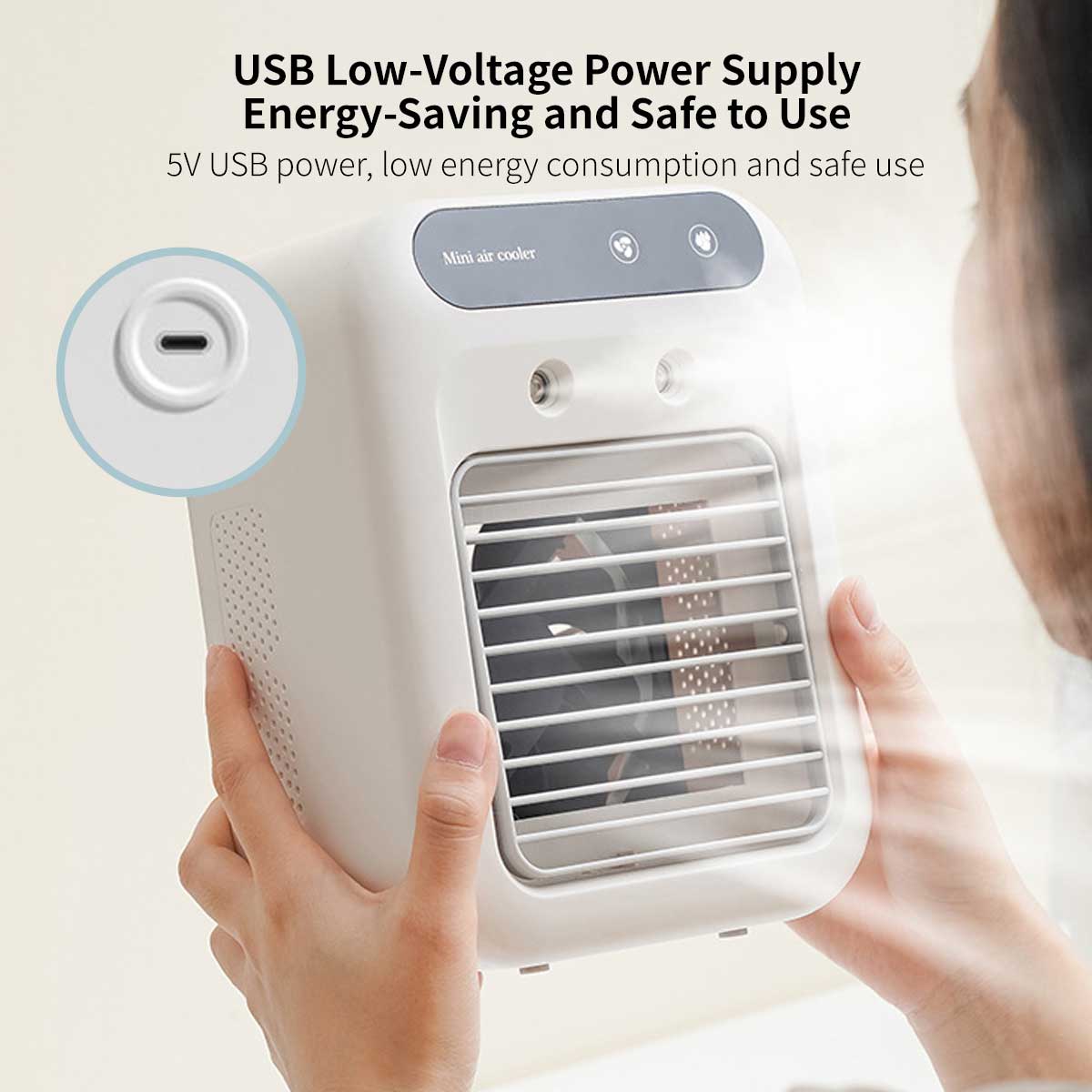 Desktop Evaporative Air Cooler – USB Mist Cooling Fan with Humidifier | Traverseon