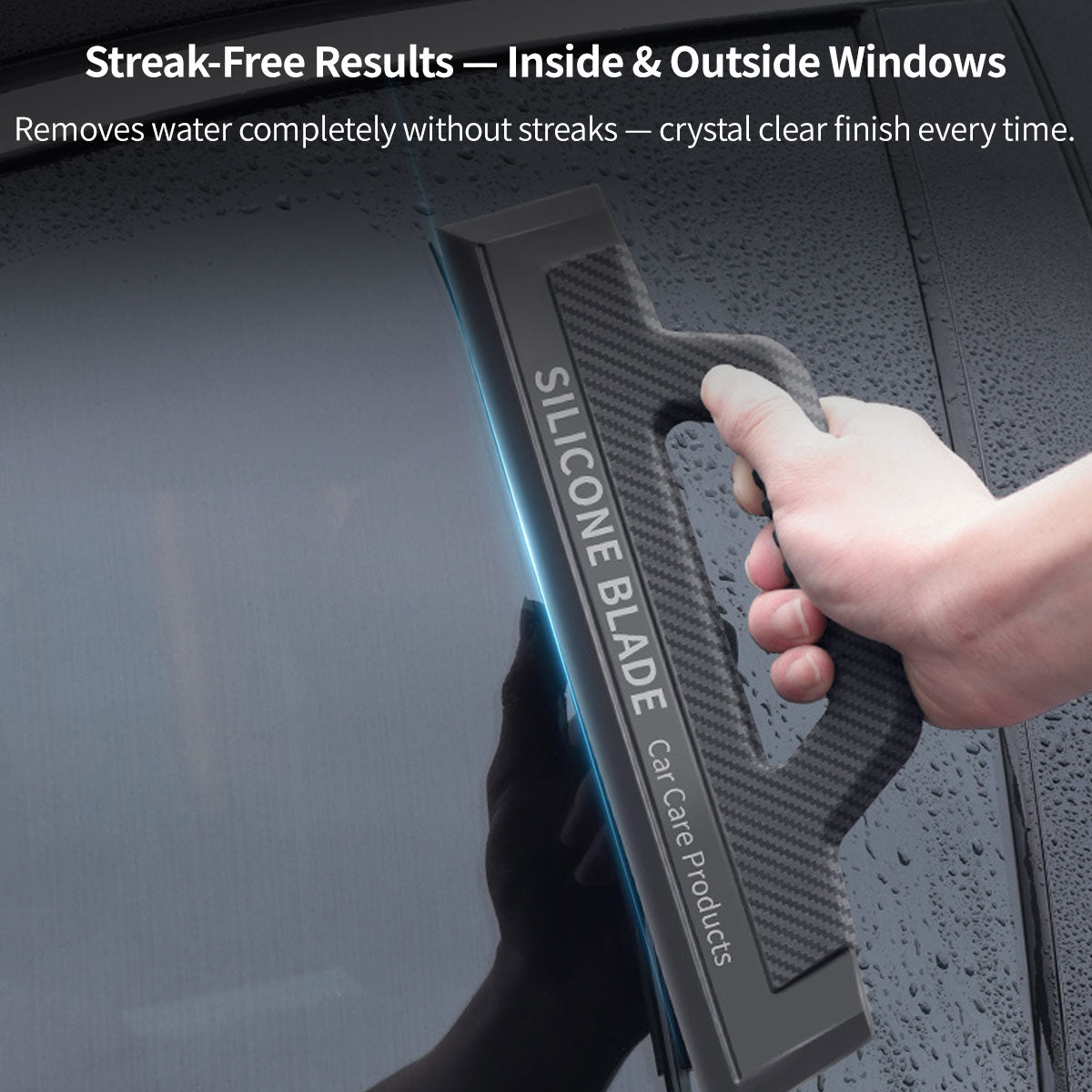 Car Window Squeegee Water Wiper – Soft Silicone Material, Universal Fit, Scratch-Free Glass Cleaning | Traverseon