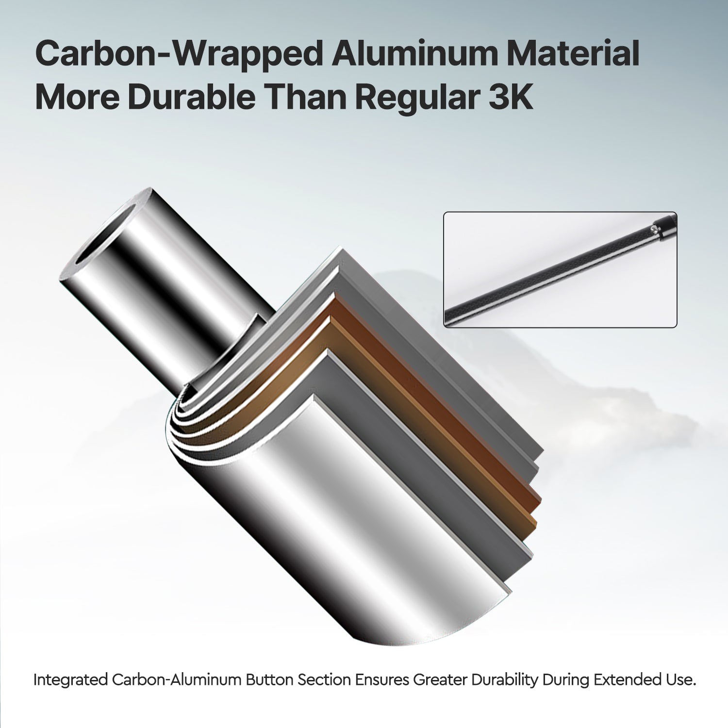 Light Yet Strong 3K Carbon Fiber Trekking Pole