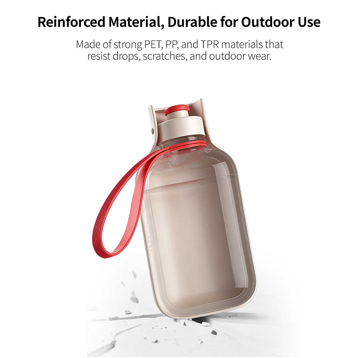 Portable Dog Water Bottle – 550/350ml 150° Fold Wide-Mouth, Leak-Proof for Outdoor Walking | Traverseon