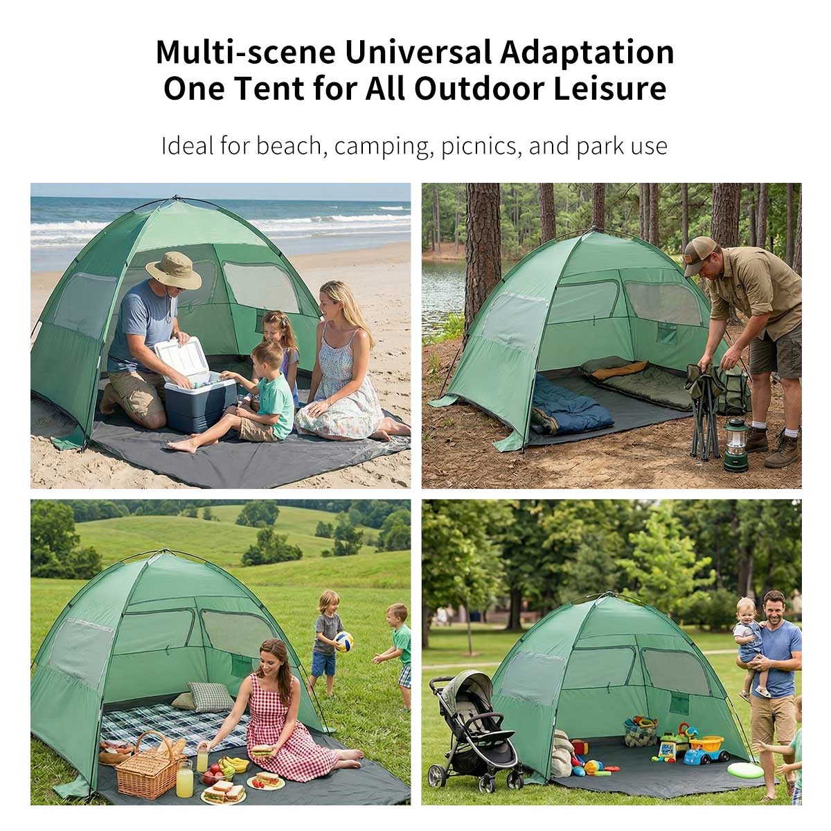 Beach Sun Shelter Tent – UPF50+ UV Protection Windproof Lightweight Canopy | Traverseon