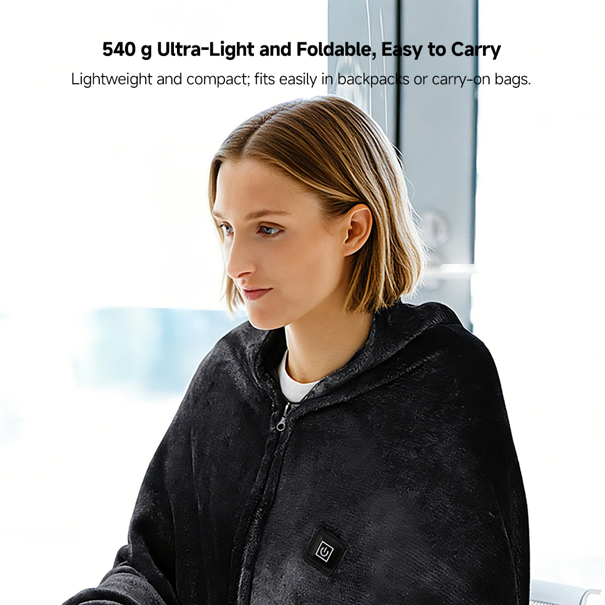 USB Heated Shawl Blanket – 3-Level Rapid Heating, Wearable & Washable for Home Office Camping | Traverseon