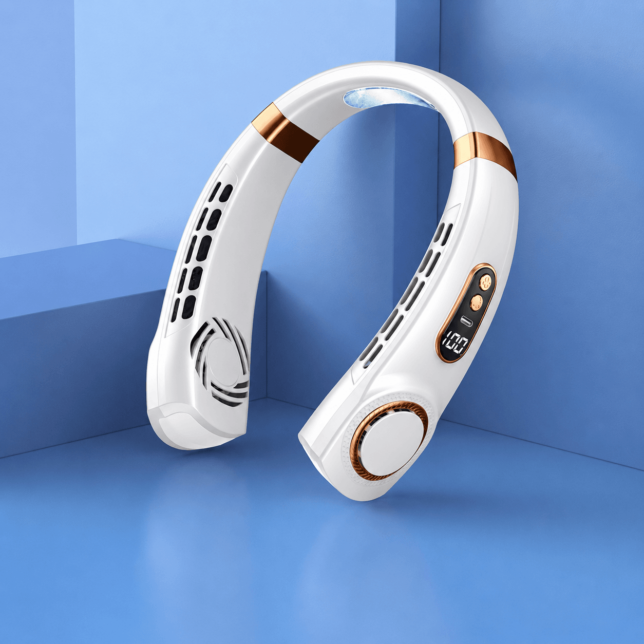 Ice Cooling Neck Fan – USB Rechargeable Bladeless Wearable Fan | Traverseon