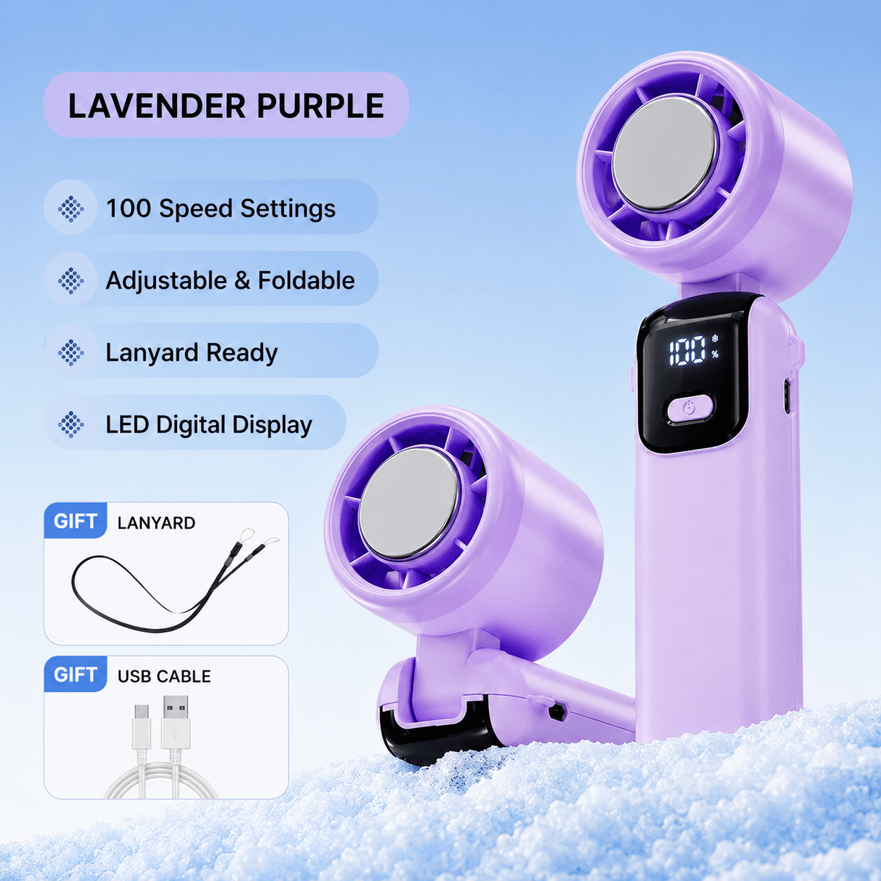 Portable Ice Cooling Fan – 4000mAh Rechargeable Mini Fan | Traverseon