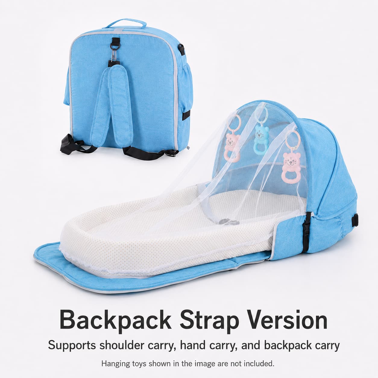 Portable Baby Travel Bassinet – 1.8 lb Foldable Mosquito Net Bed | Traverseon